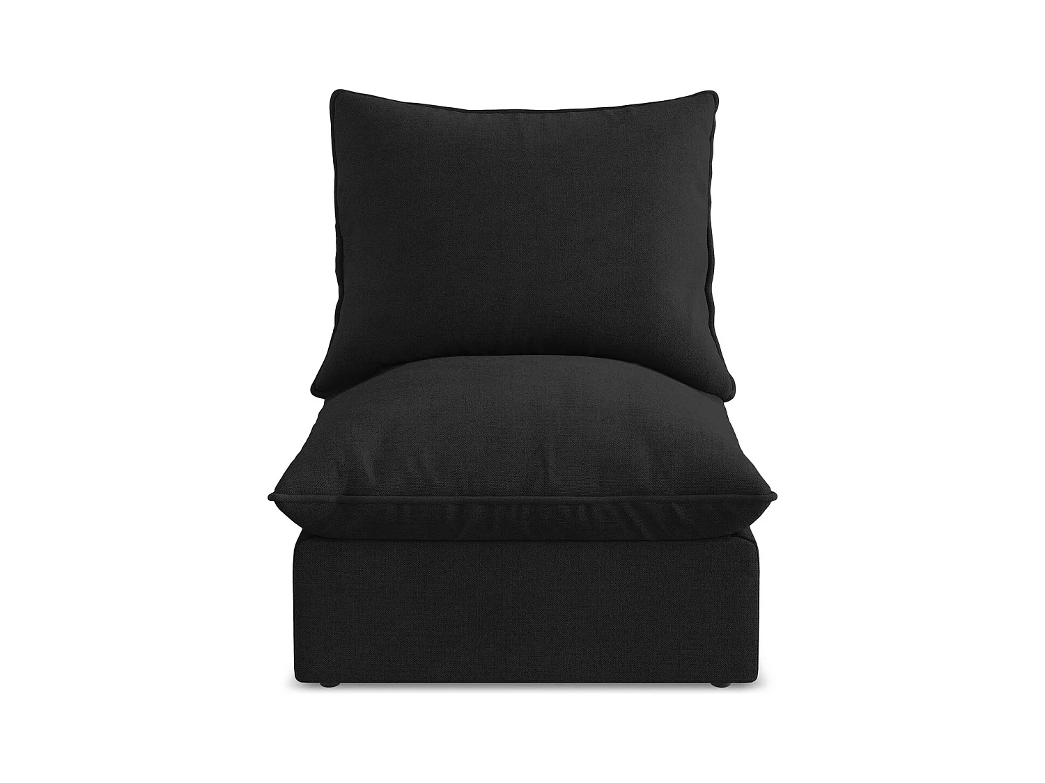 Fauteuil pour canapé modulable en tissu texturé - noir - MANAO
