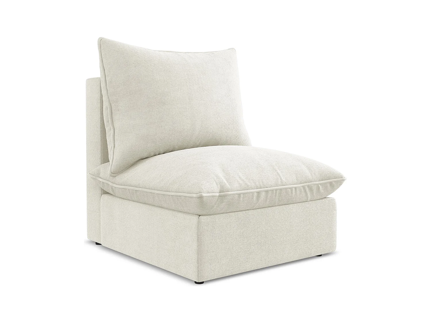 Fauteuil pour canapé modulable en tissu texturé - beige - MANAO