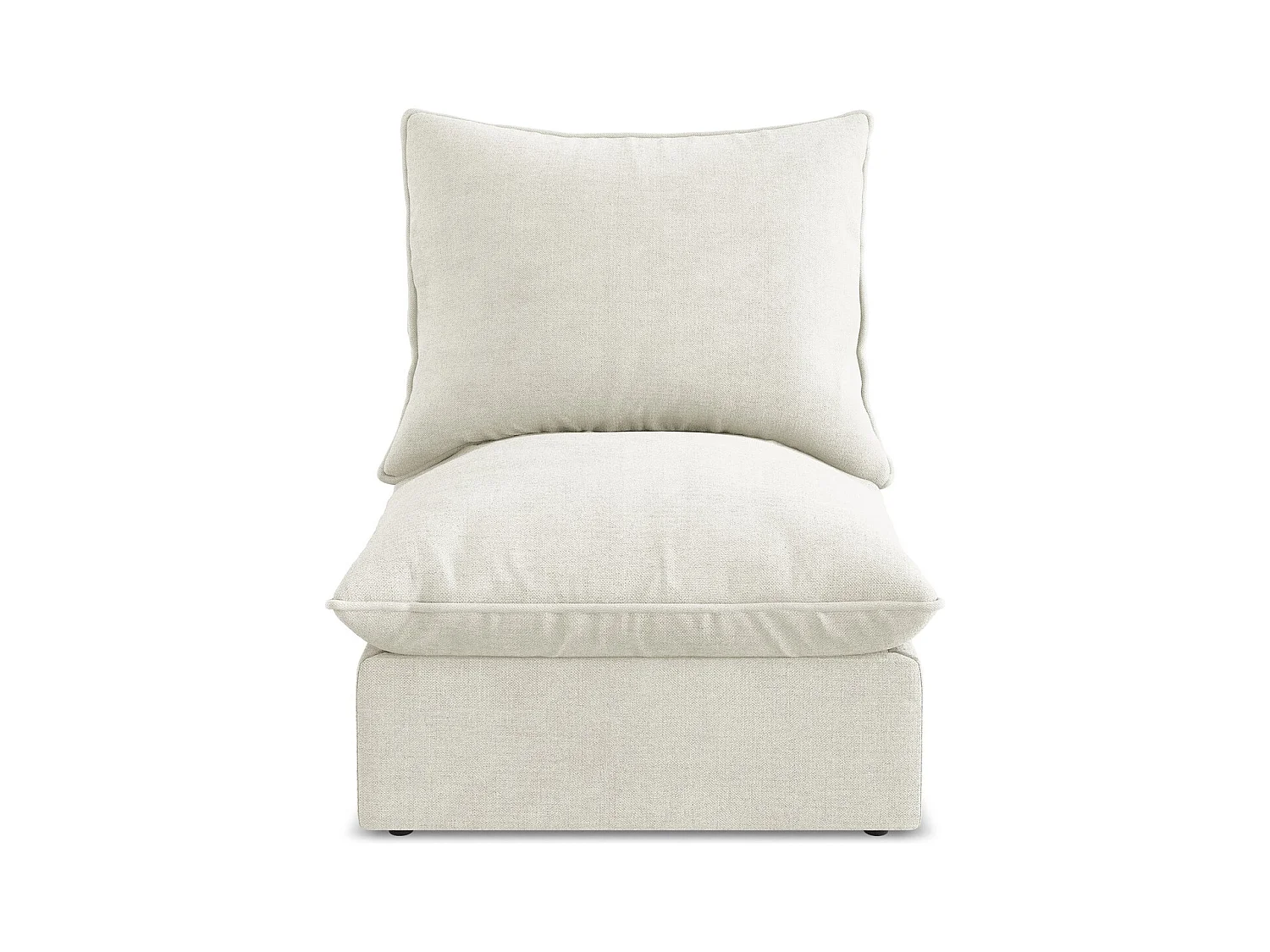 Fauteuil pour canapé modulable en tissu texturé - beige - MANAO