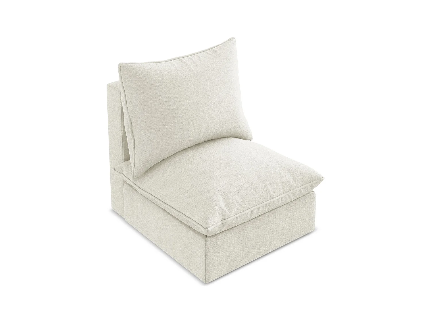 Fauteuil pour canapé modulable en tissu texturé - beige - MANAO