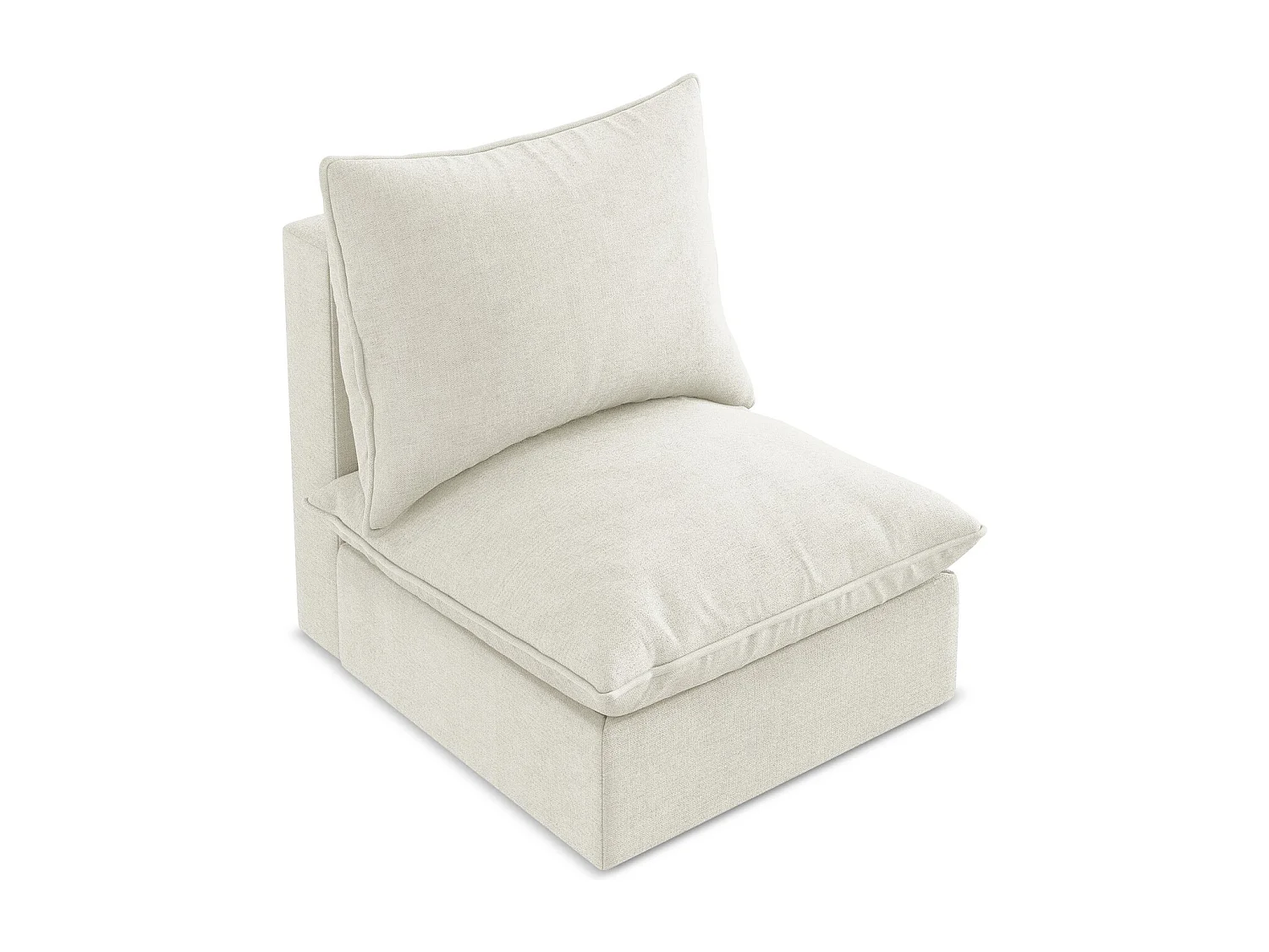 Modular - Mittelsofa - Strukturstoff - Beige - MANAO