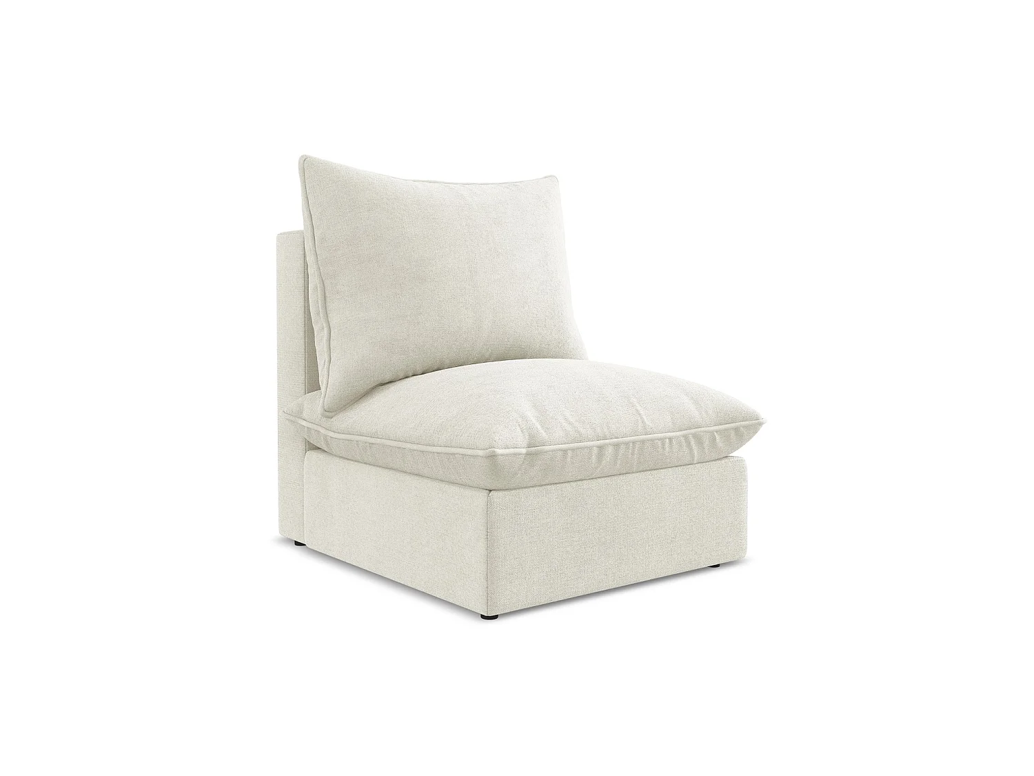 Bankmodule midden van beige textuurstof - RAVENNA