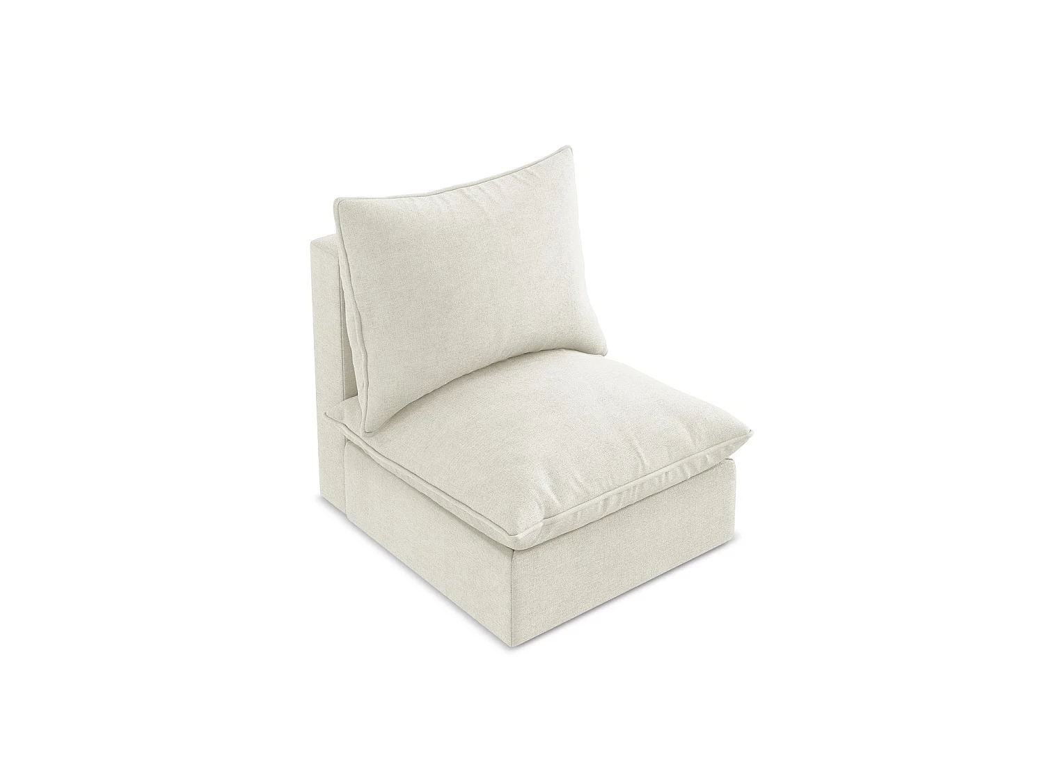 Bankmodule midden van beige textuurstof - RAVENNA