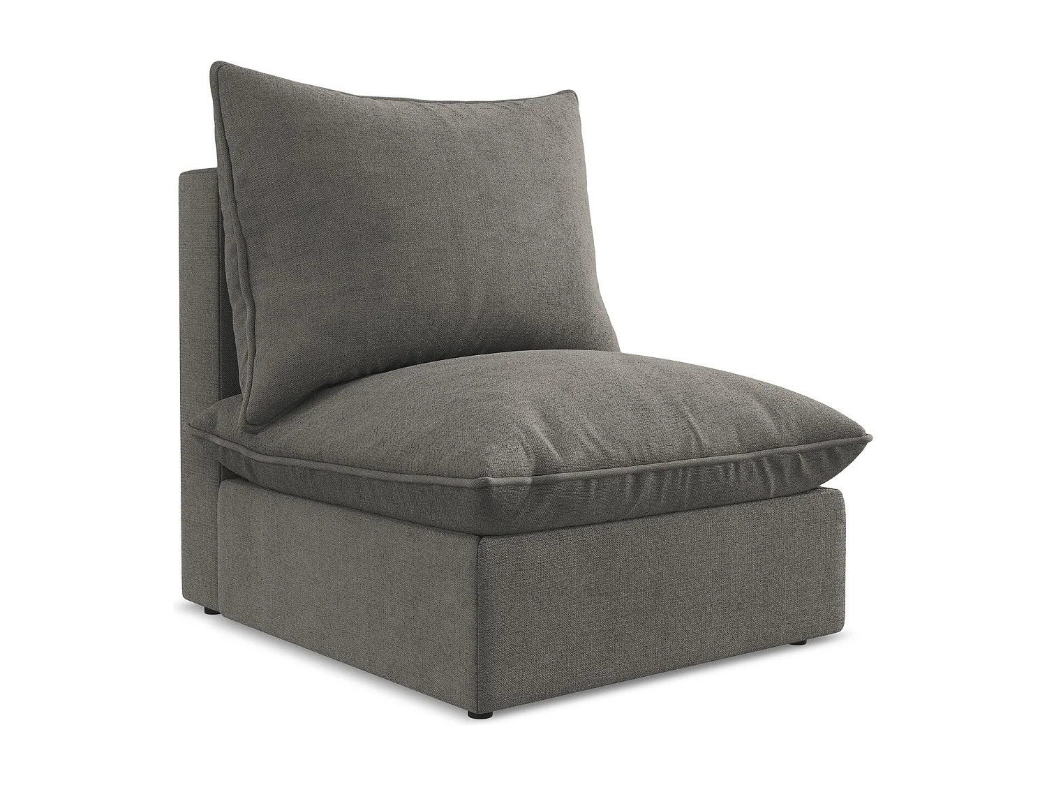 Fauteuil pour canapé modulable en tissu texturé - gris foncé - MANAO