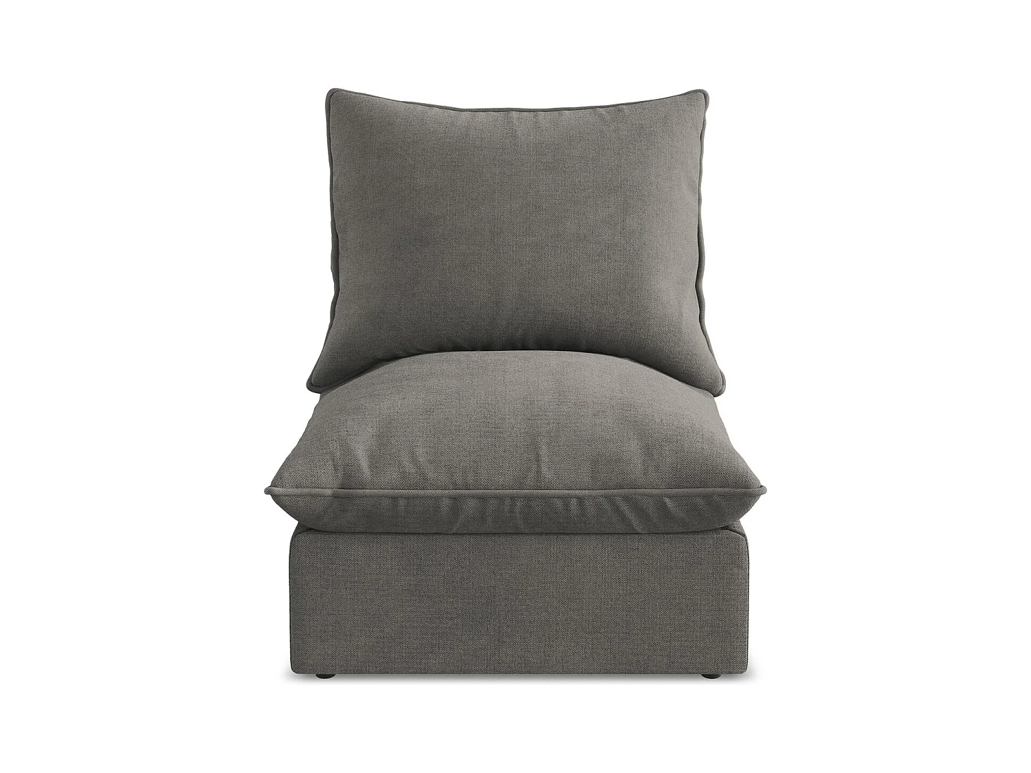 Fauteuil pour canapé modulable en tissu texturé - gris foncé - MANAO