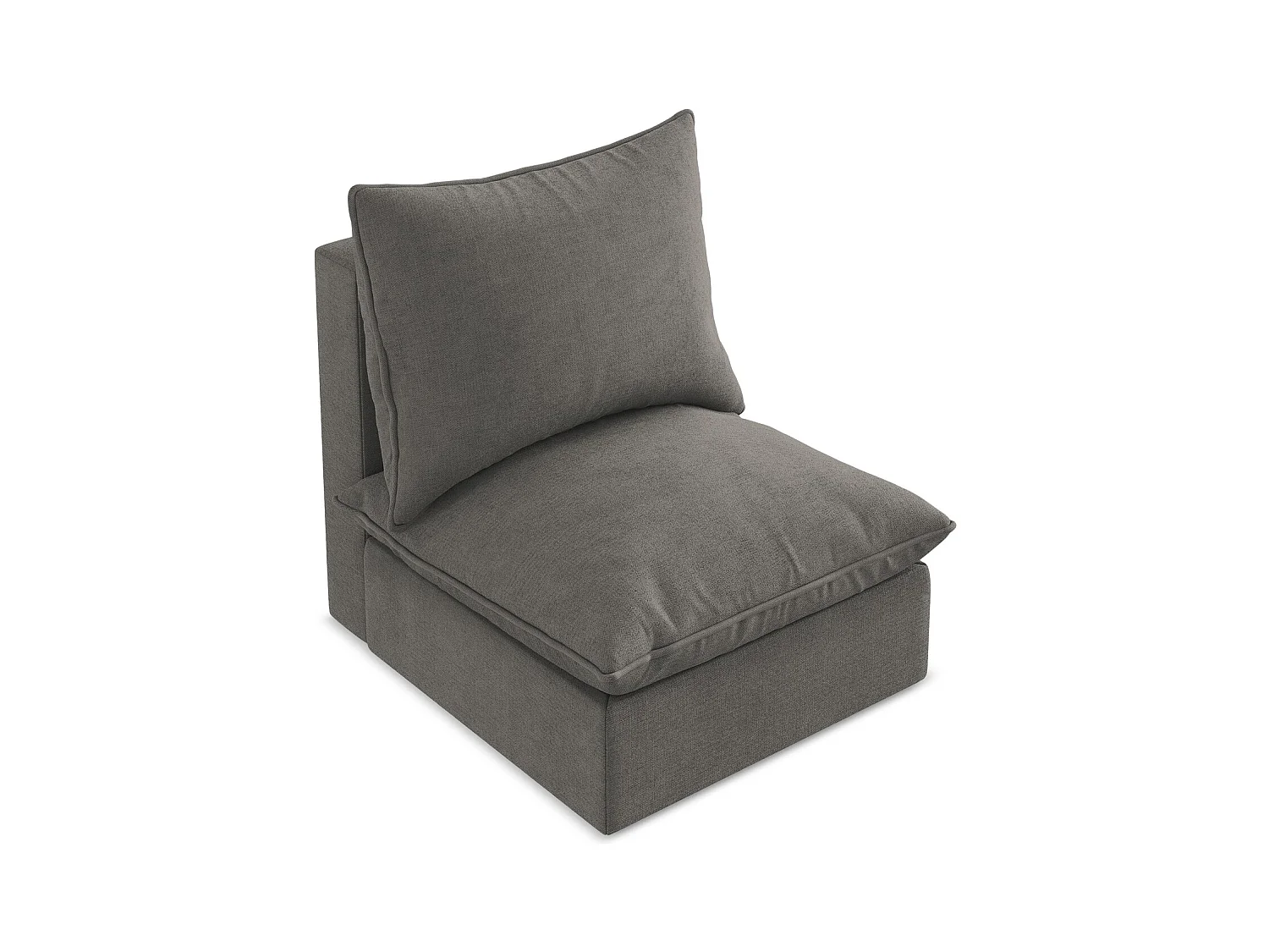 Fauteuil pour canapé modulable en tissu texturé - gris foncé - MANAO
