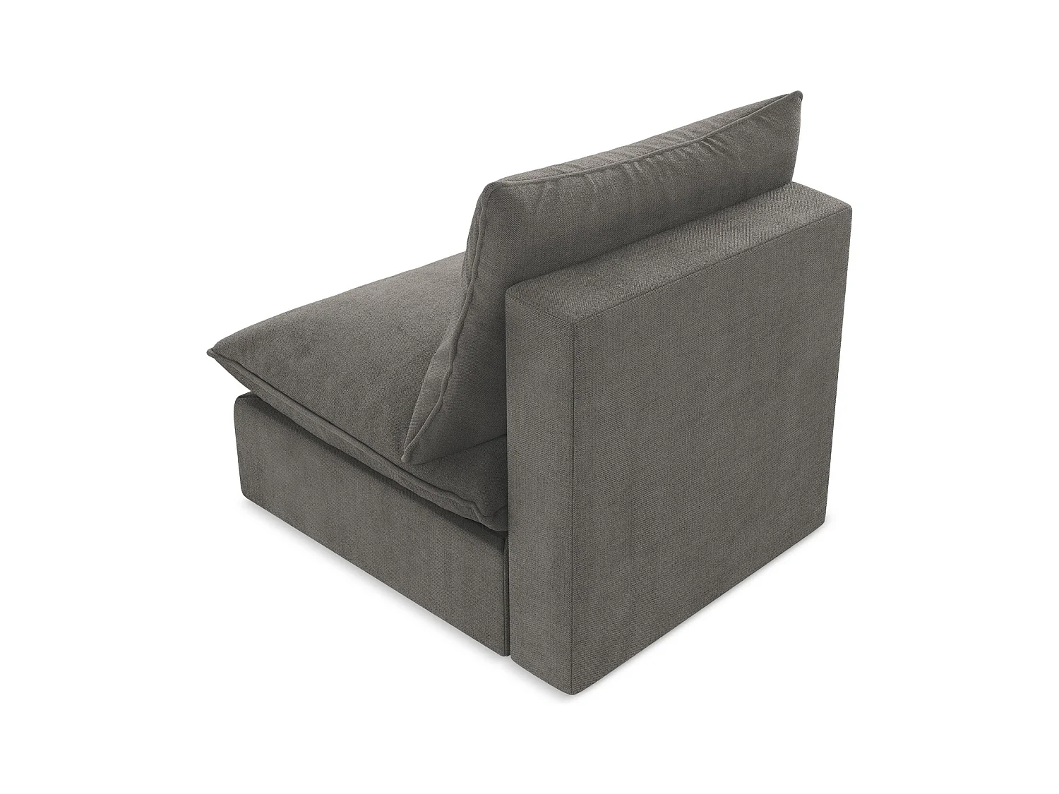Fauteuil pour canapé modulable en tissu texturé - gris foncé - MANAO
