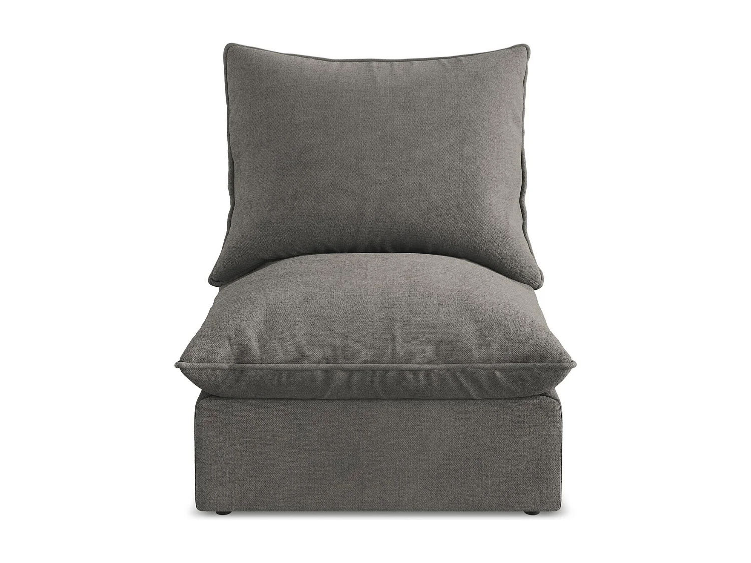 Fauteuil pour canapé modulable en tissu texturé - gris foncé - MANAO
