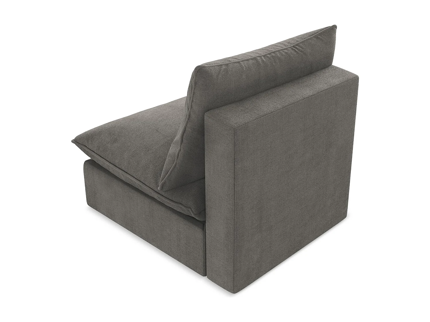 Fauteuil pour canapé modulable en tissu texturé - gris foncé - MANAO