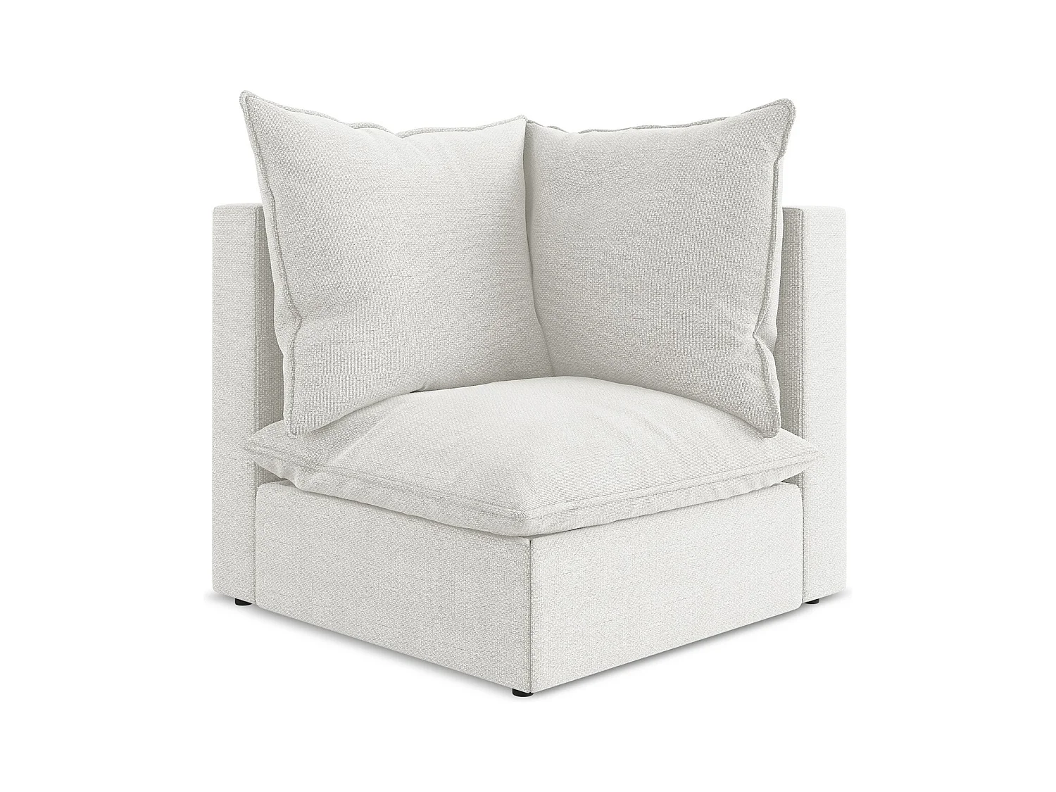 Fauteuil d'angle pour canapé modulable en tissu bouclette - blanc - MANAO