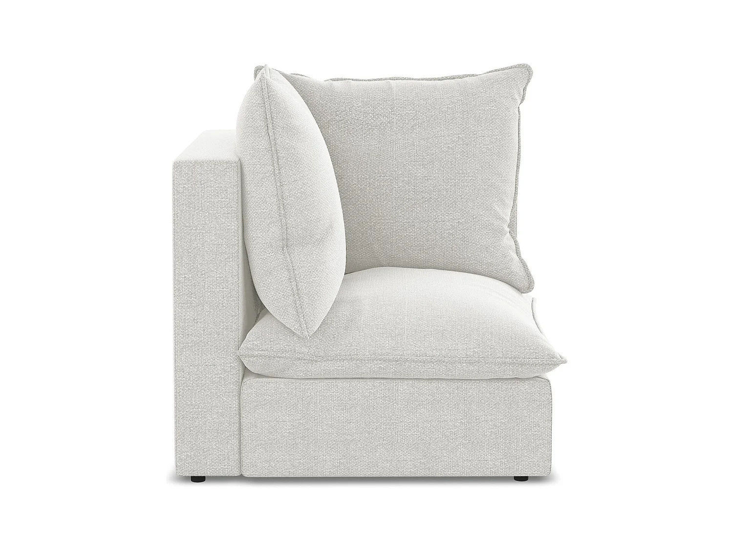 Fauteuil d'angle pour canapé modulable en tissu bouclette - blanc - MANAO