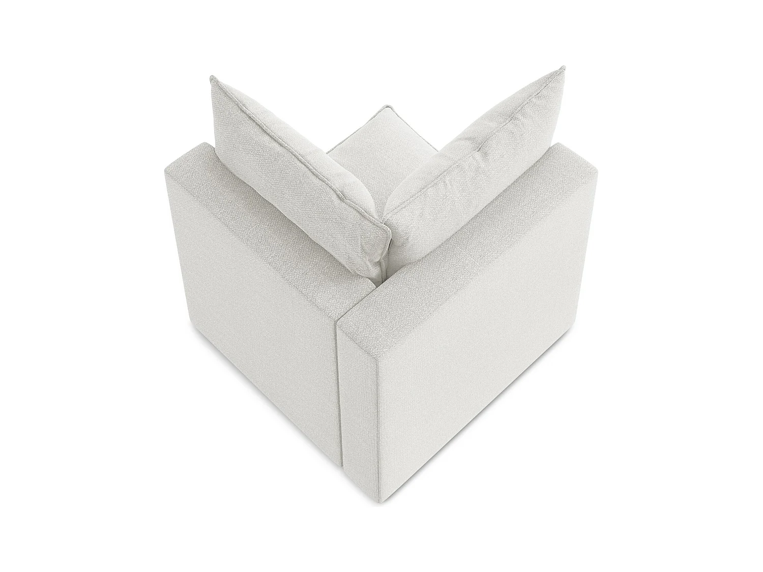 Fauteuil d'angle pour canapé modulable en tissu bouclette - blanc - MANAO
