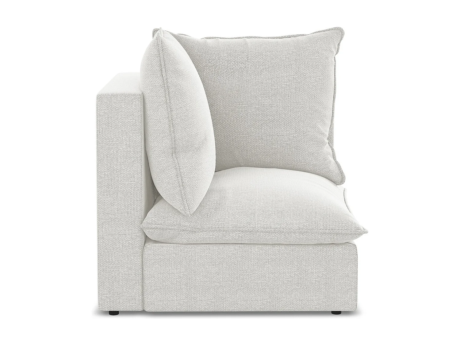 Fauteuil d'angle pour canapé modulable en tissu bouclette - blanc - MANAO