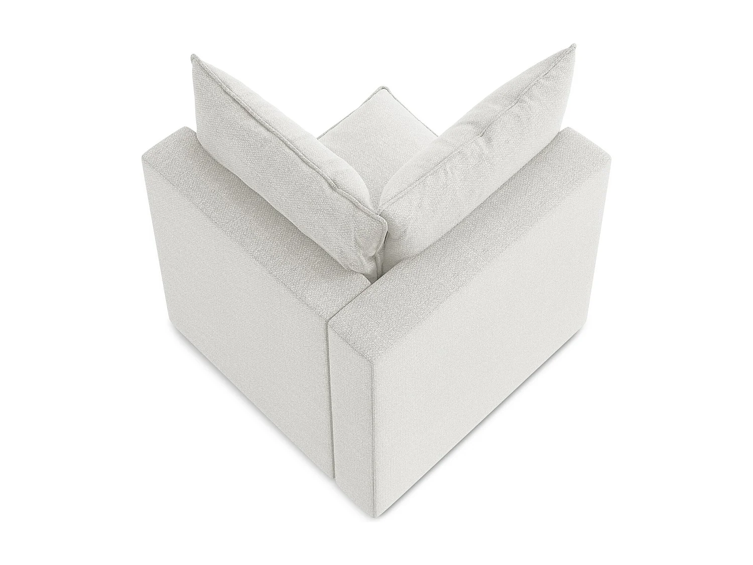 Fauteuil d'angle pour canapé modulable en tissu bouclette - blanc - MANAO