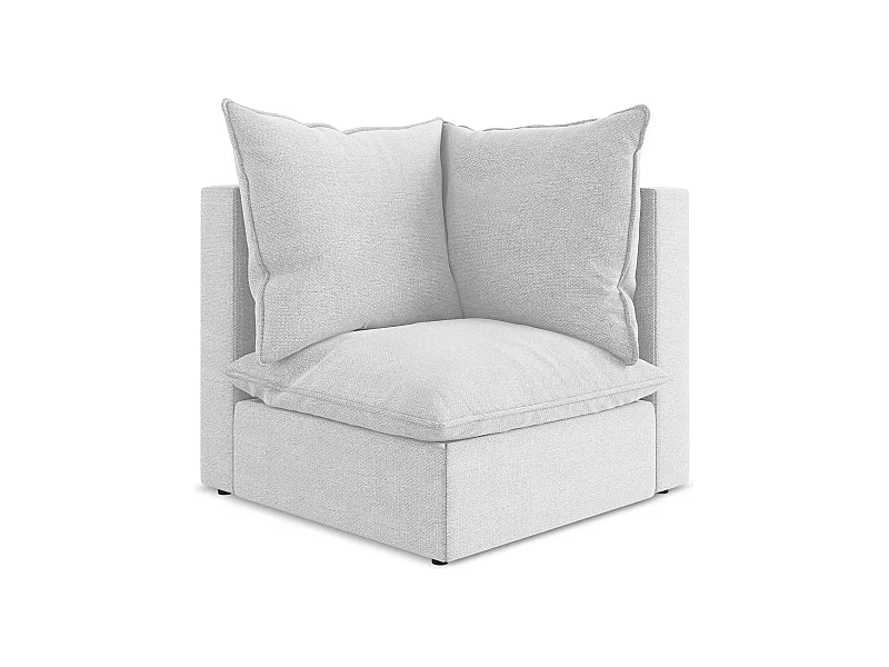Modular - Ecksofa - Bouclé - Silber - MANAO