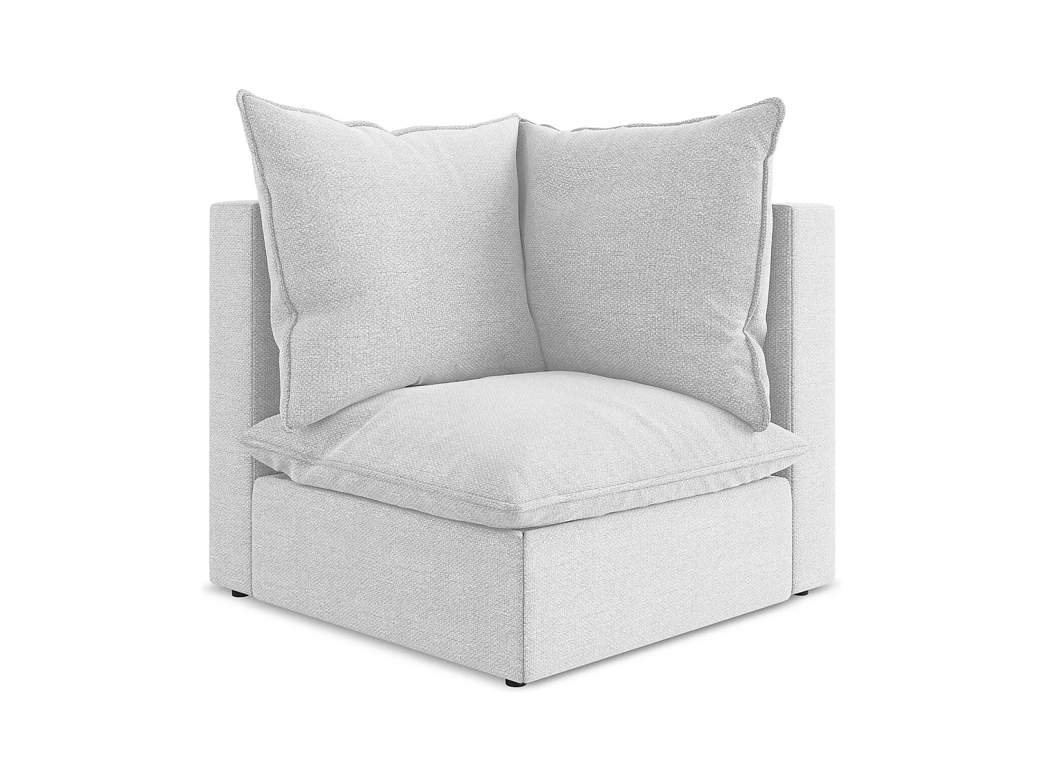 Fauteuil d'angle pour canapé modulable en tissu bouclette - argent - MANAO