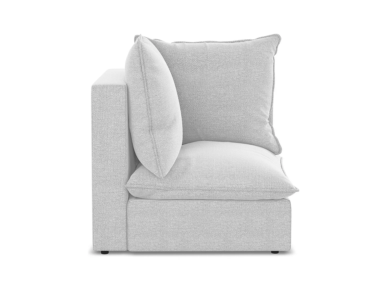 Fauteuil d'angle pour canapé modulable en tissu bouclette - argent - MANAO