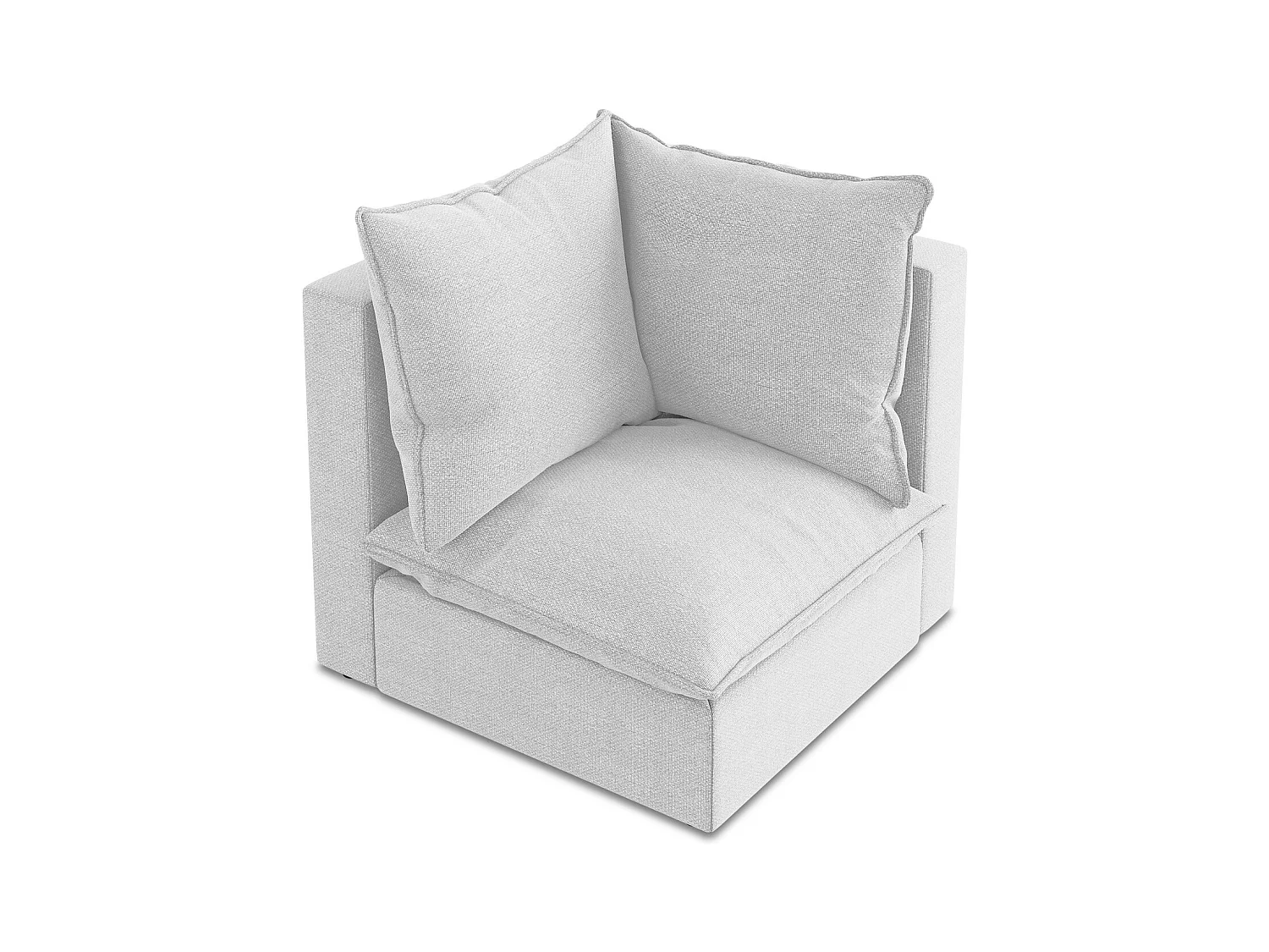 Fauteuil d'angle pour canapé modulable en tissu bouclette - argent - MANAO