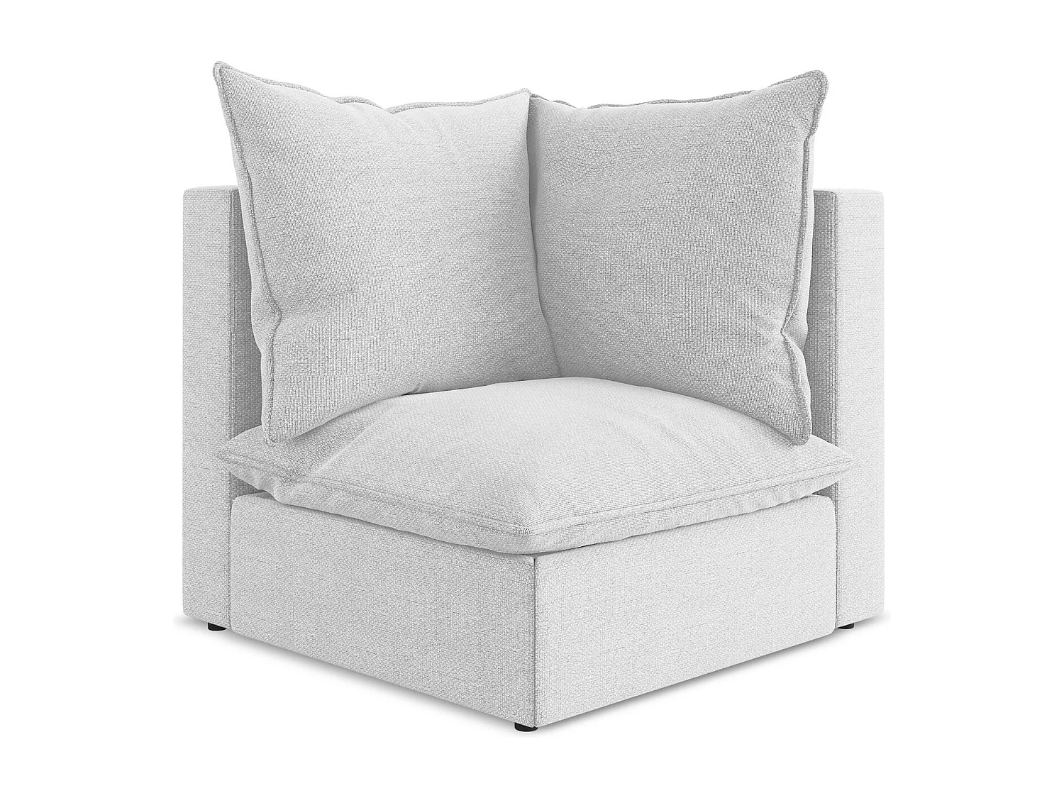 Fauteuil d'angle pour canapé modulable en tissu bouclette - argent - MANAO