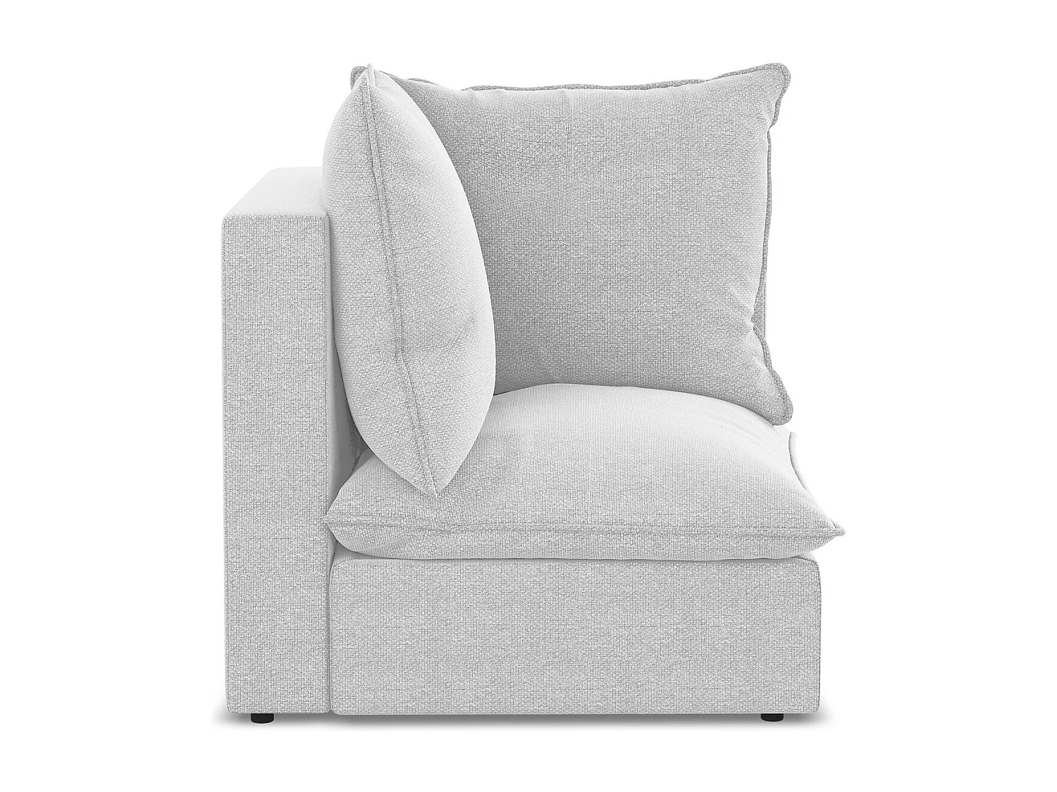 Fauteuil d'angle pour canapé modulable en tissu bouclette - argent - MANAO