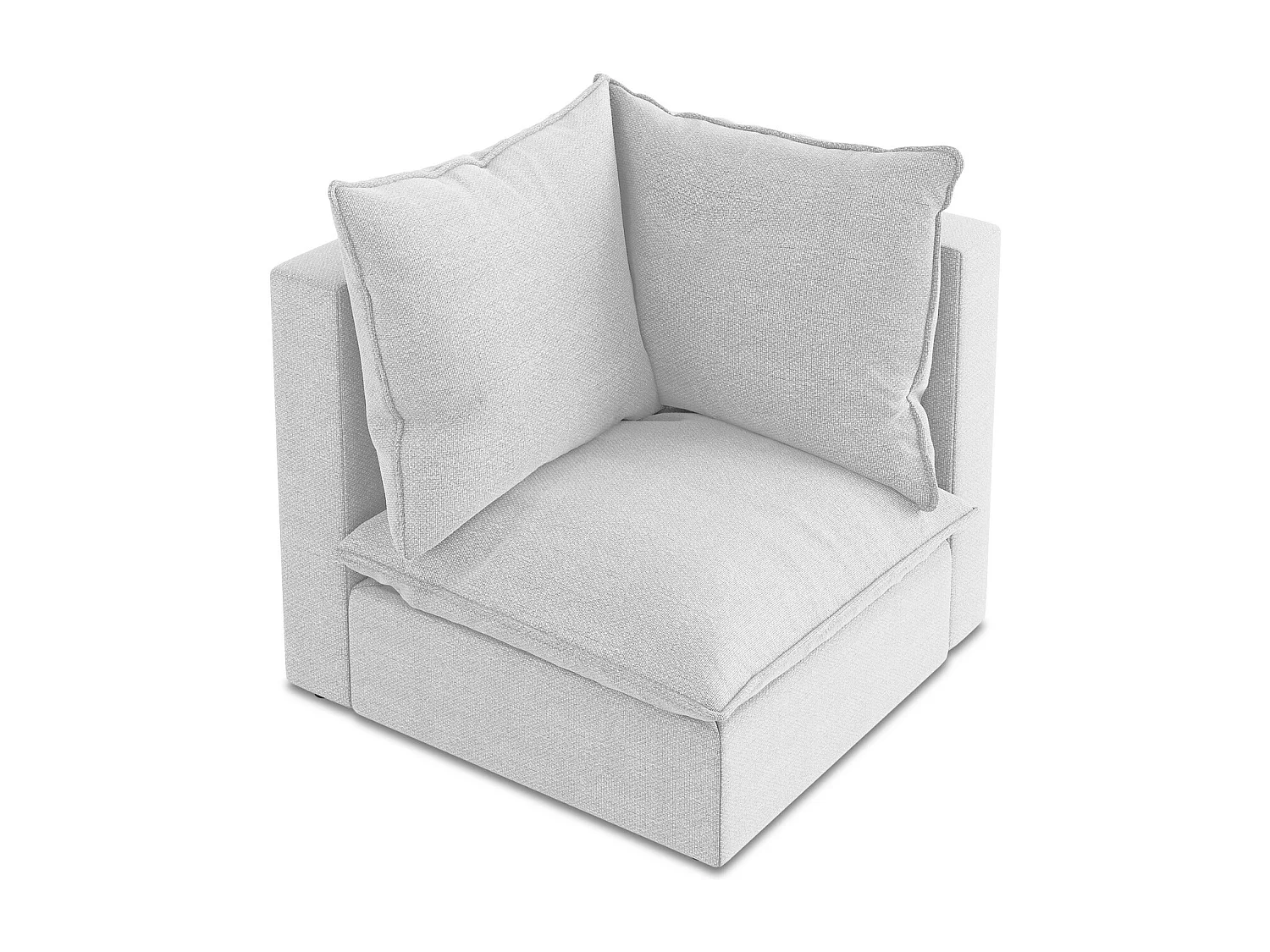 Fauteuil d'angle pour canapé modulable en tissu bouclette - argent - MANAO