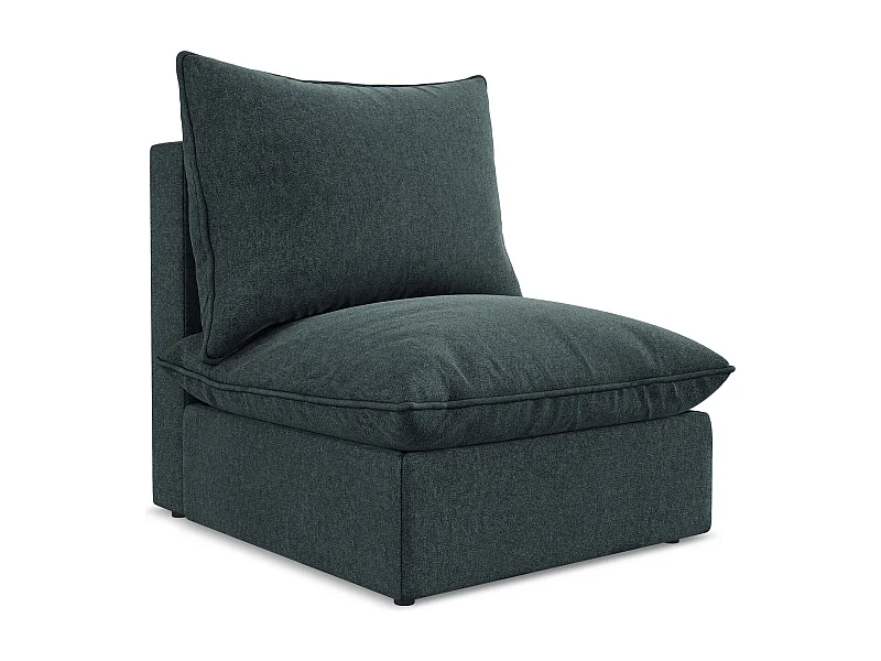 Fauteuil pour canapé modulable en velours - marin - MANAO