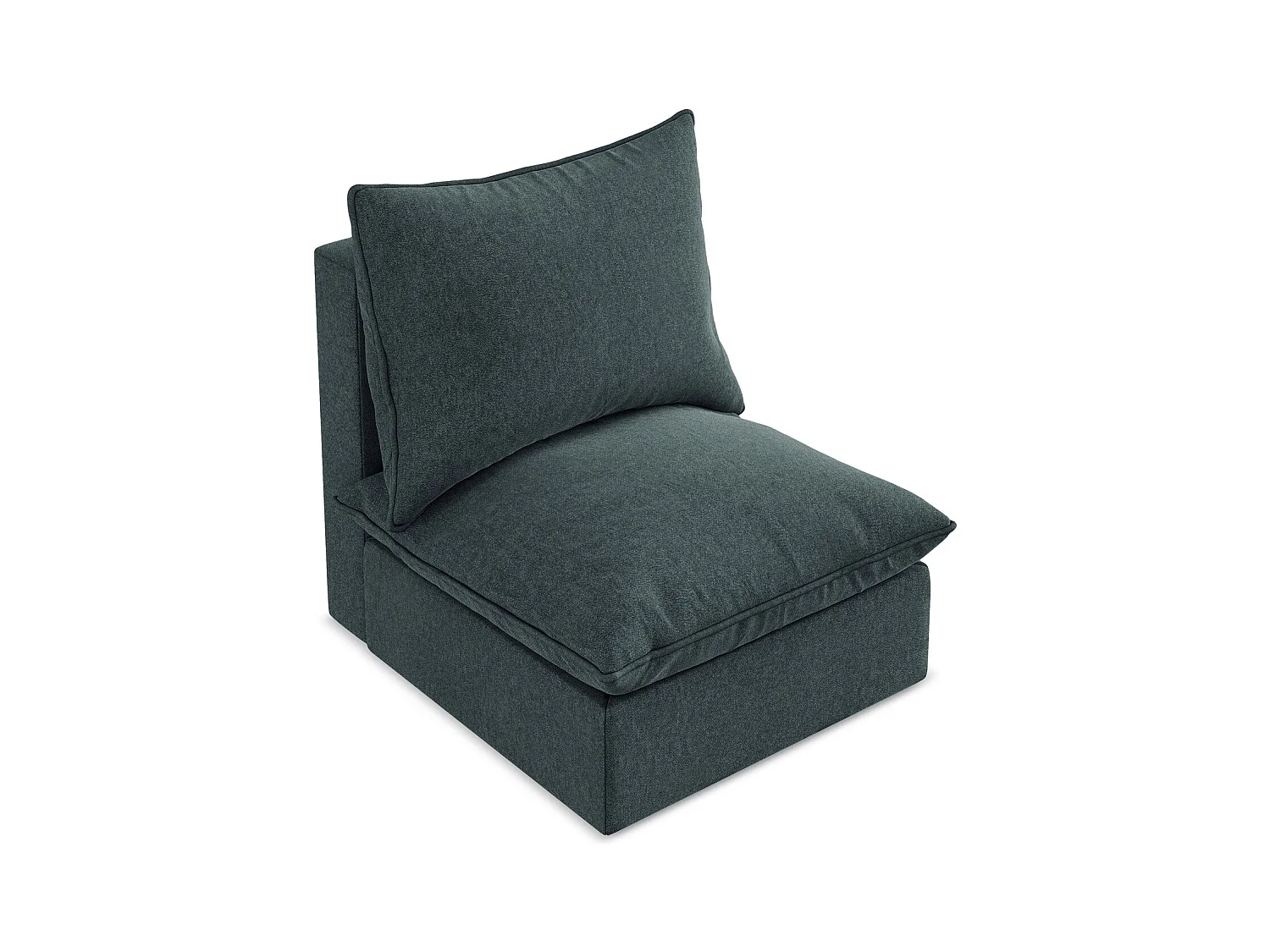 Fauteuil pour canapé modulable en velours - marin - MANAO
