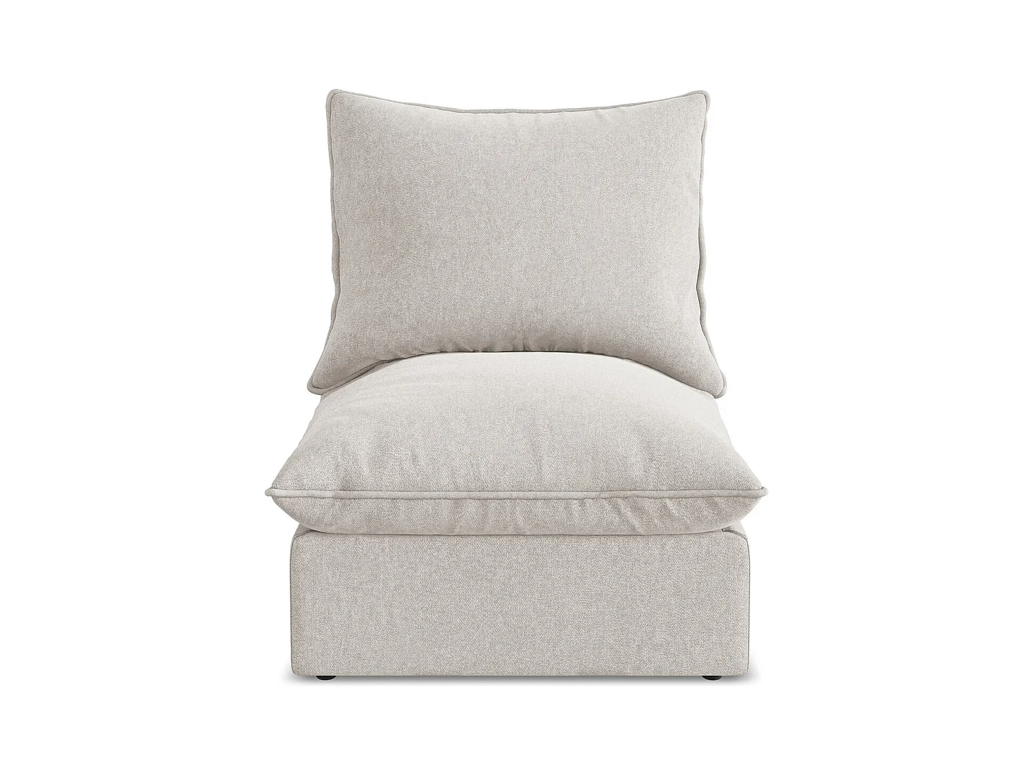 Fauteuil pour canapé modulable en velours - beige clair - MANAO