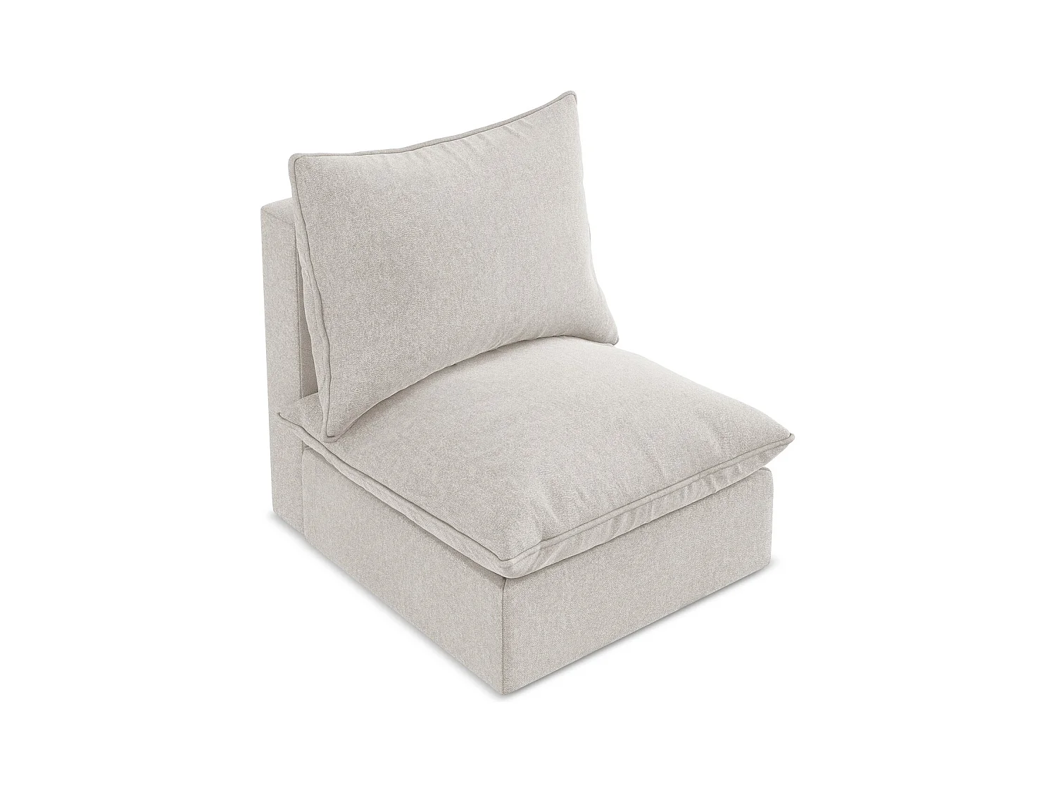 Fauteuil pour canapé modulable en velours - beige clair - MANAO