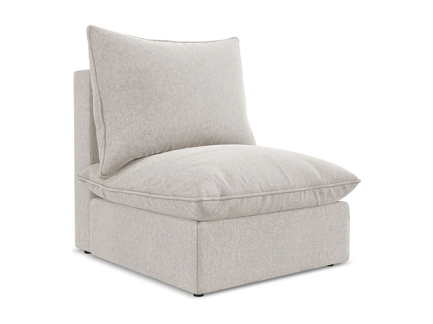 Fauteuil pour canapé modulable en velours - beige clair - MANAO