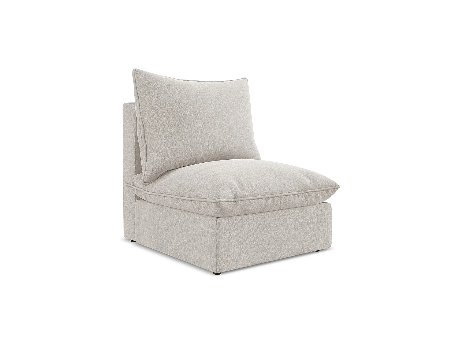 Modular - Mittelsofa - Samt - Hell beige - RAVENNA