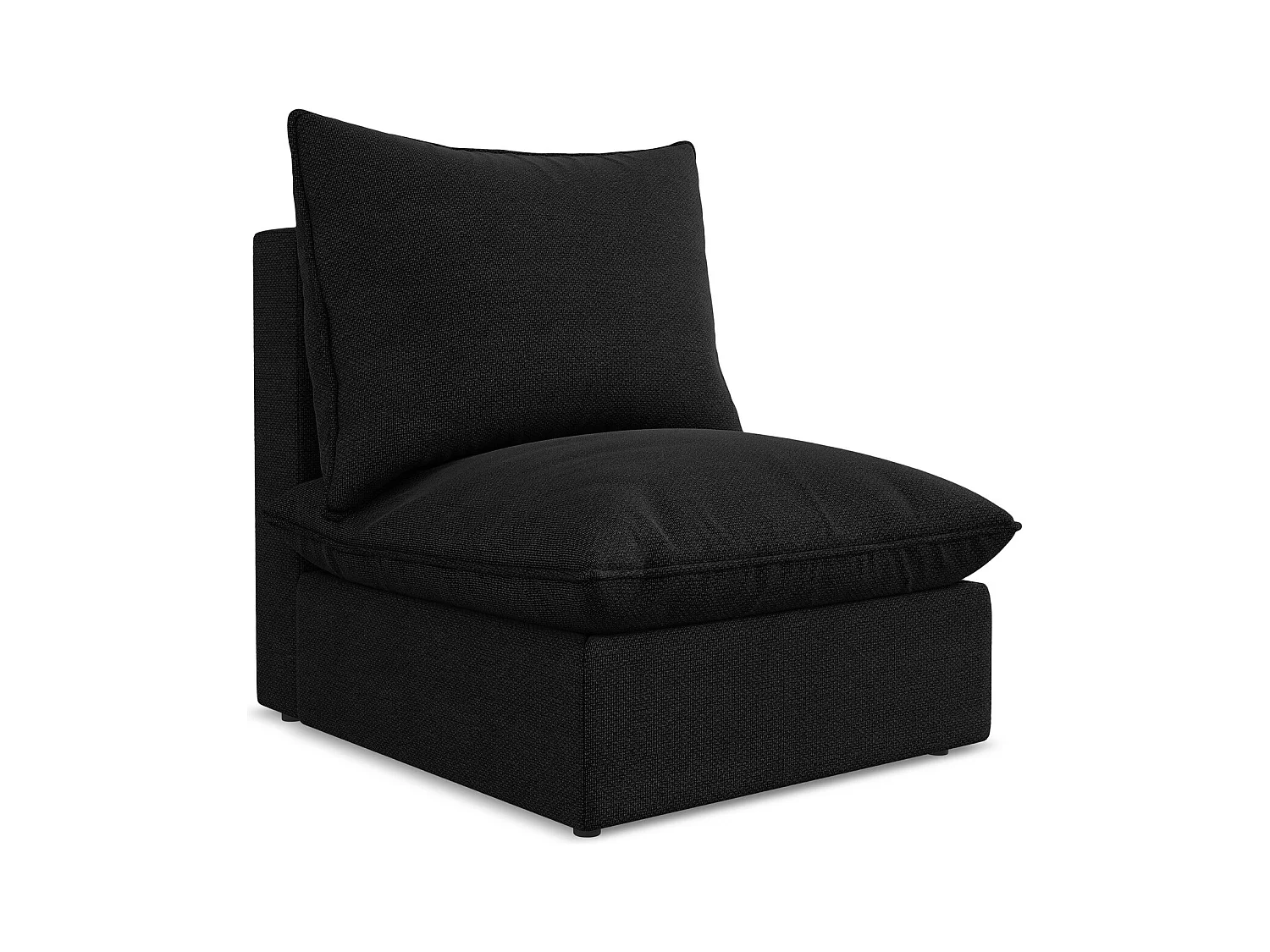 Fauteuil pour canapé modulable en tissu bouclette - noir - MANAO