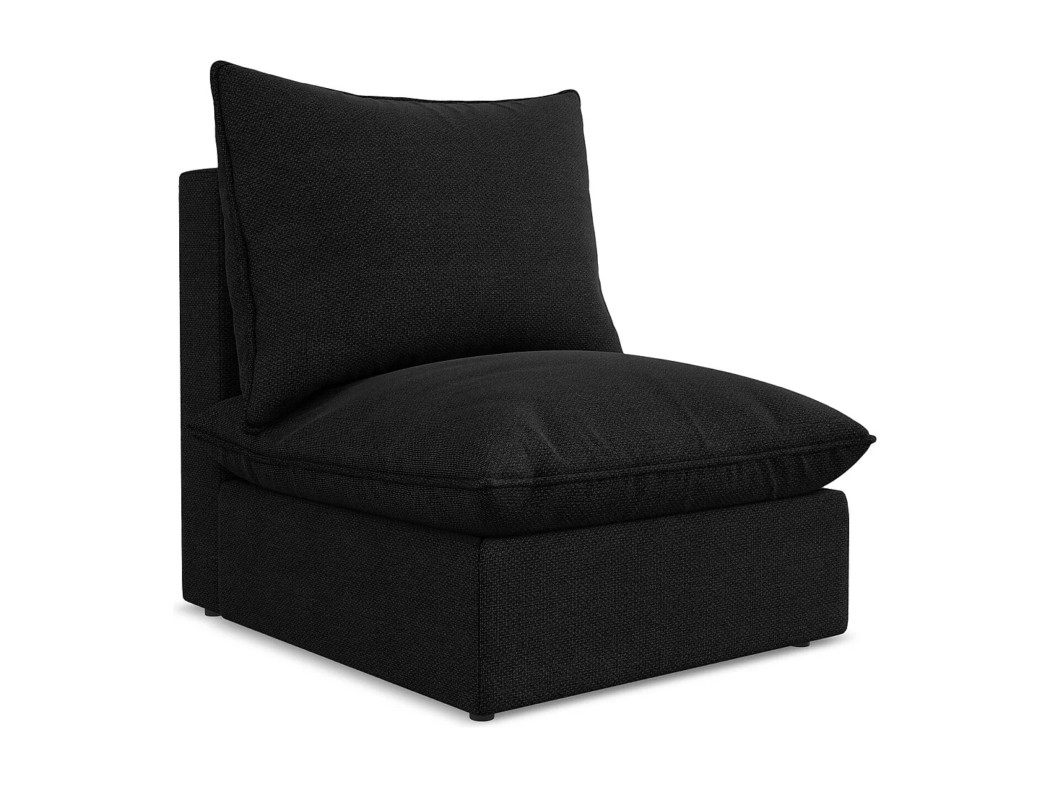 Fauteuil pour canapé modulable en tissu bouclette - noir - MANAO