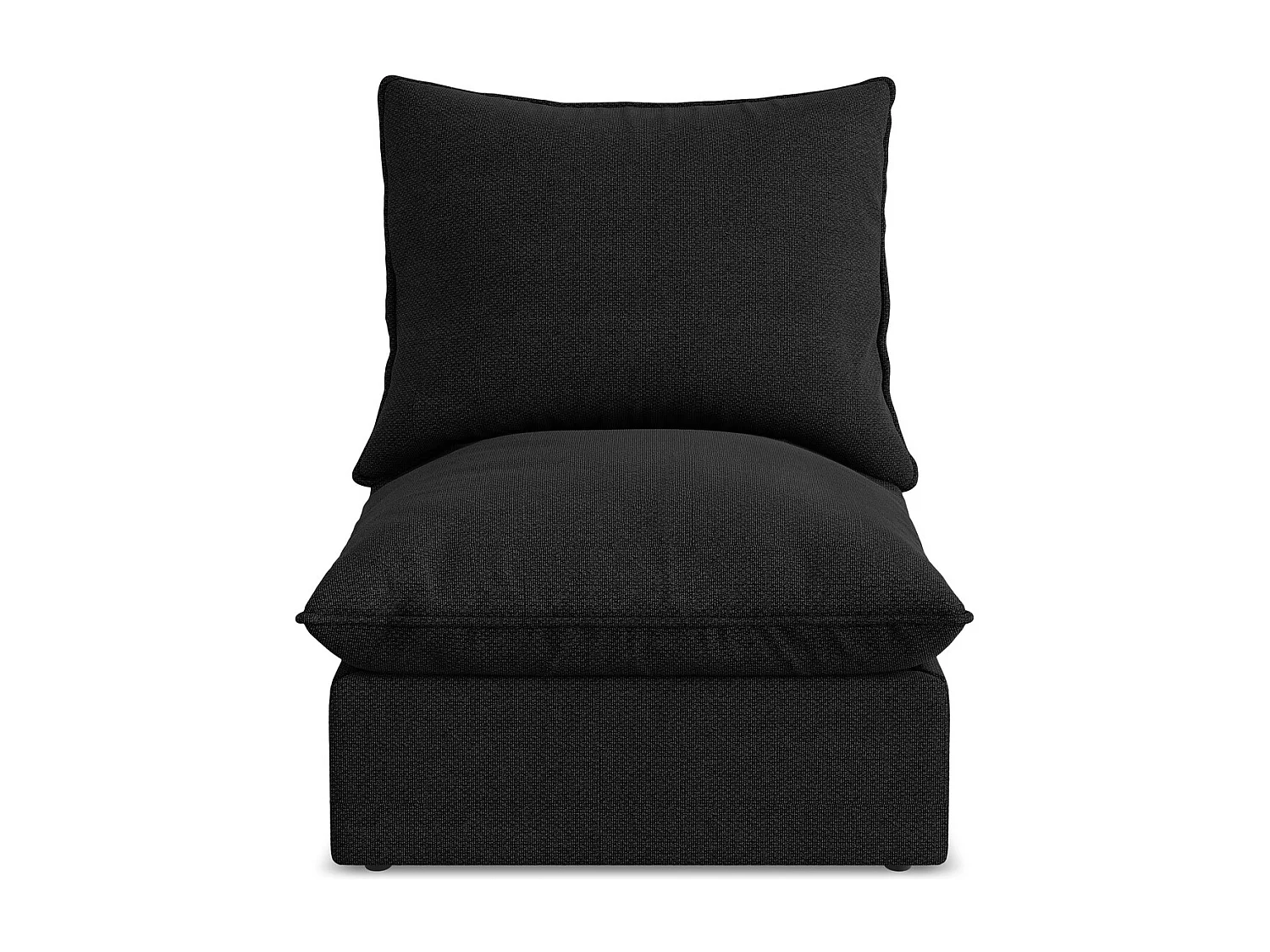 Fauteuil pour canapé modulable en tissu bouclette - noir - MANAO