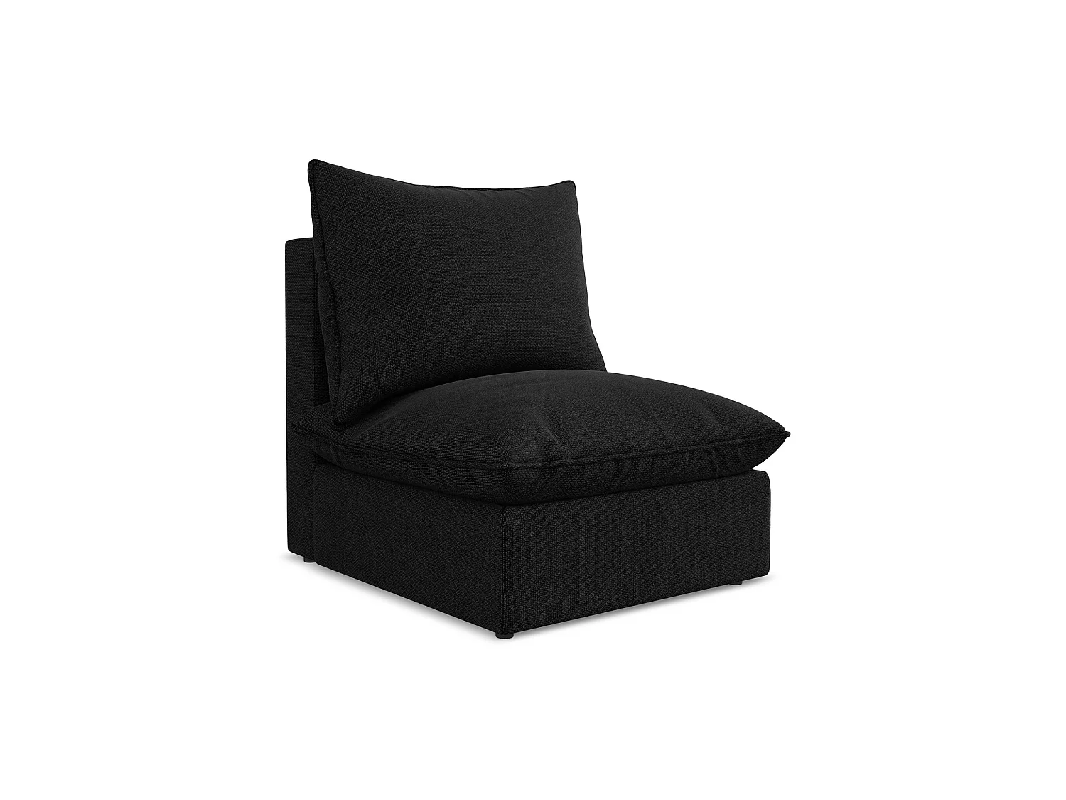 Fauteuil pour canapé modulable en tissu bouclette - noir - RAVENNA