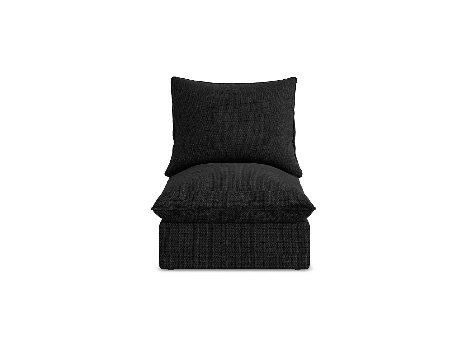 Fauteuil pour canapé modulable en tissu bouclette - noir - RAVENNA