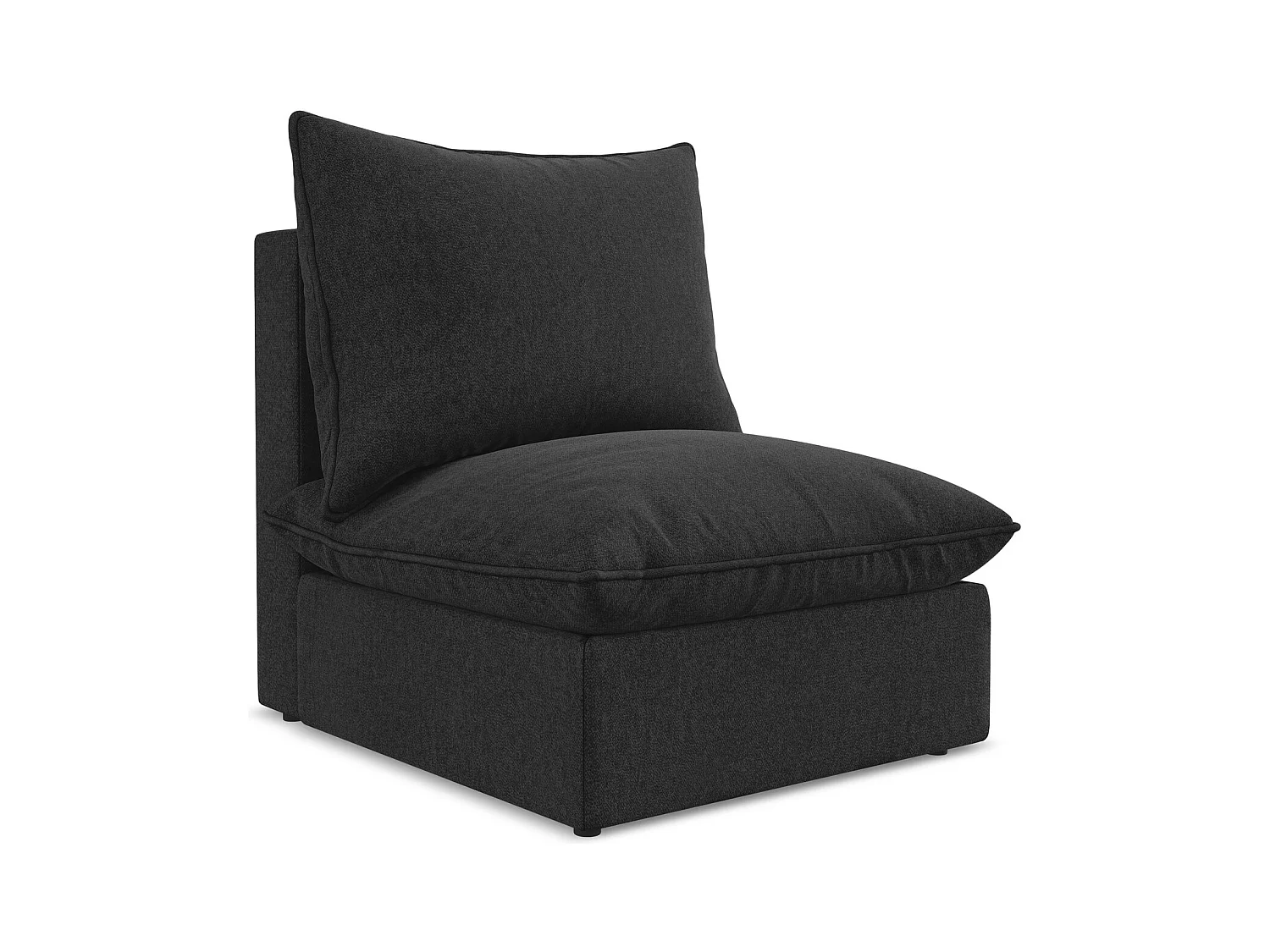 Fauteuil pour canapé modulable en velours - noir - MANAO