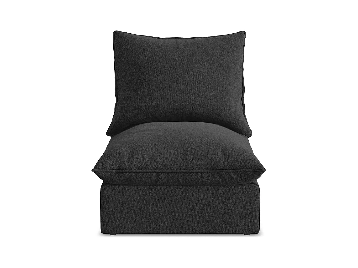 Fauteuil pour canapé modulable en velours - noir - MANAO