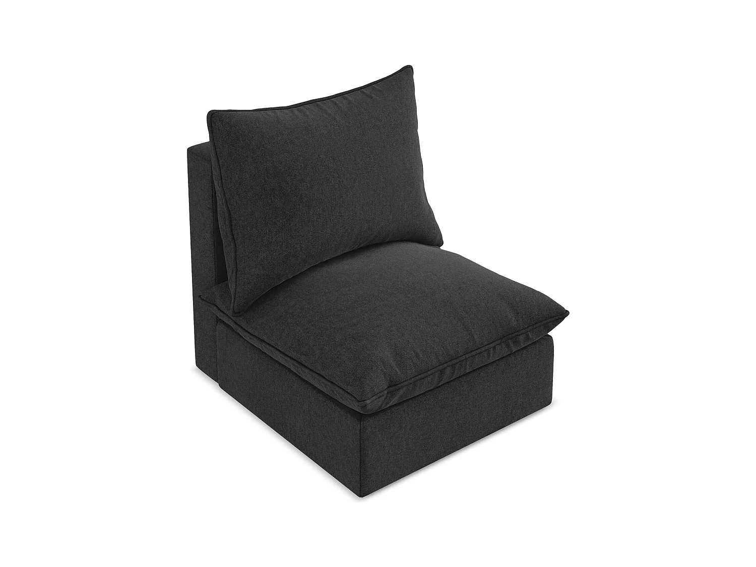 Fauteuil pour canapé modulable en velours - noir - MANAO