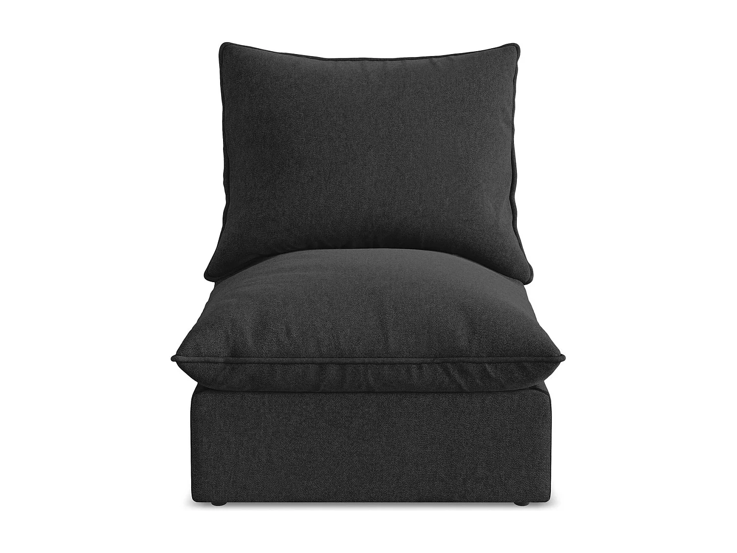 Fauteuil pour canapé modulable en velours - noir - MANAO