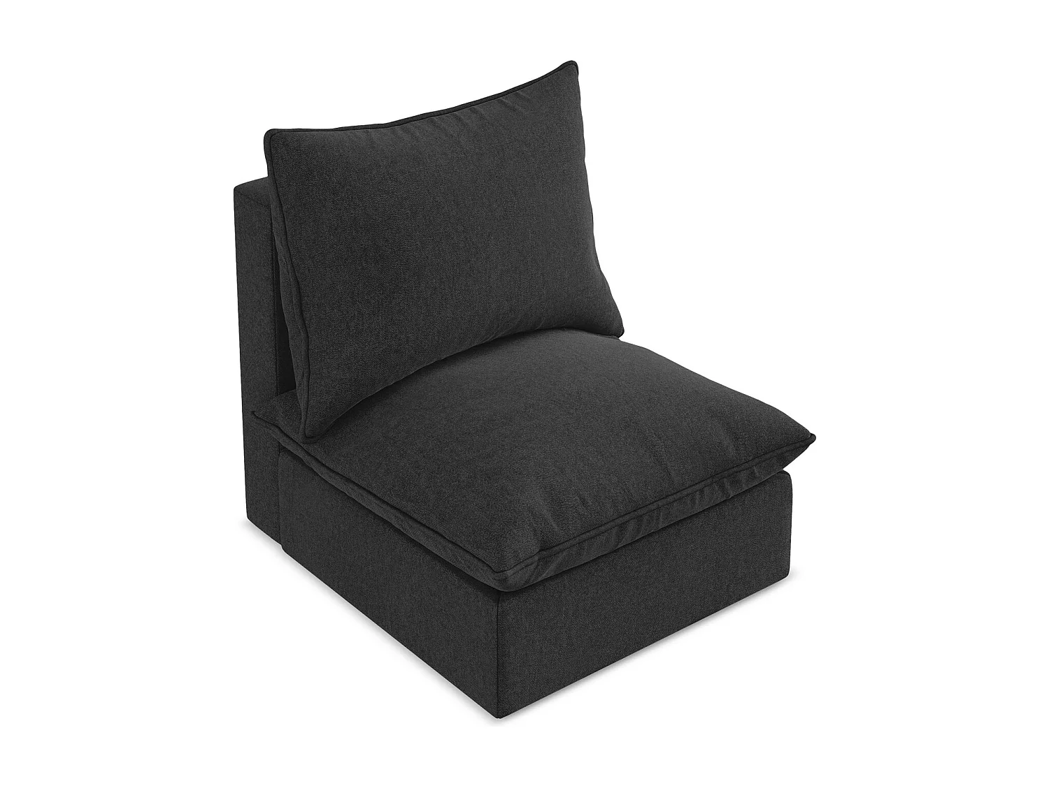 Fauteuil pour canapé modulable en velours - noir - MANAO
