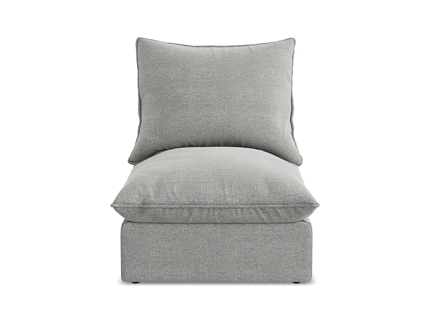 Fauteuil pour canapé modulable en tissu bouclette - gris clair - MANAO