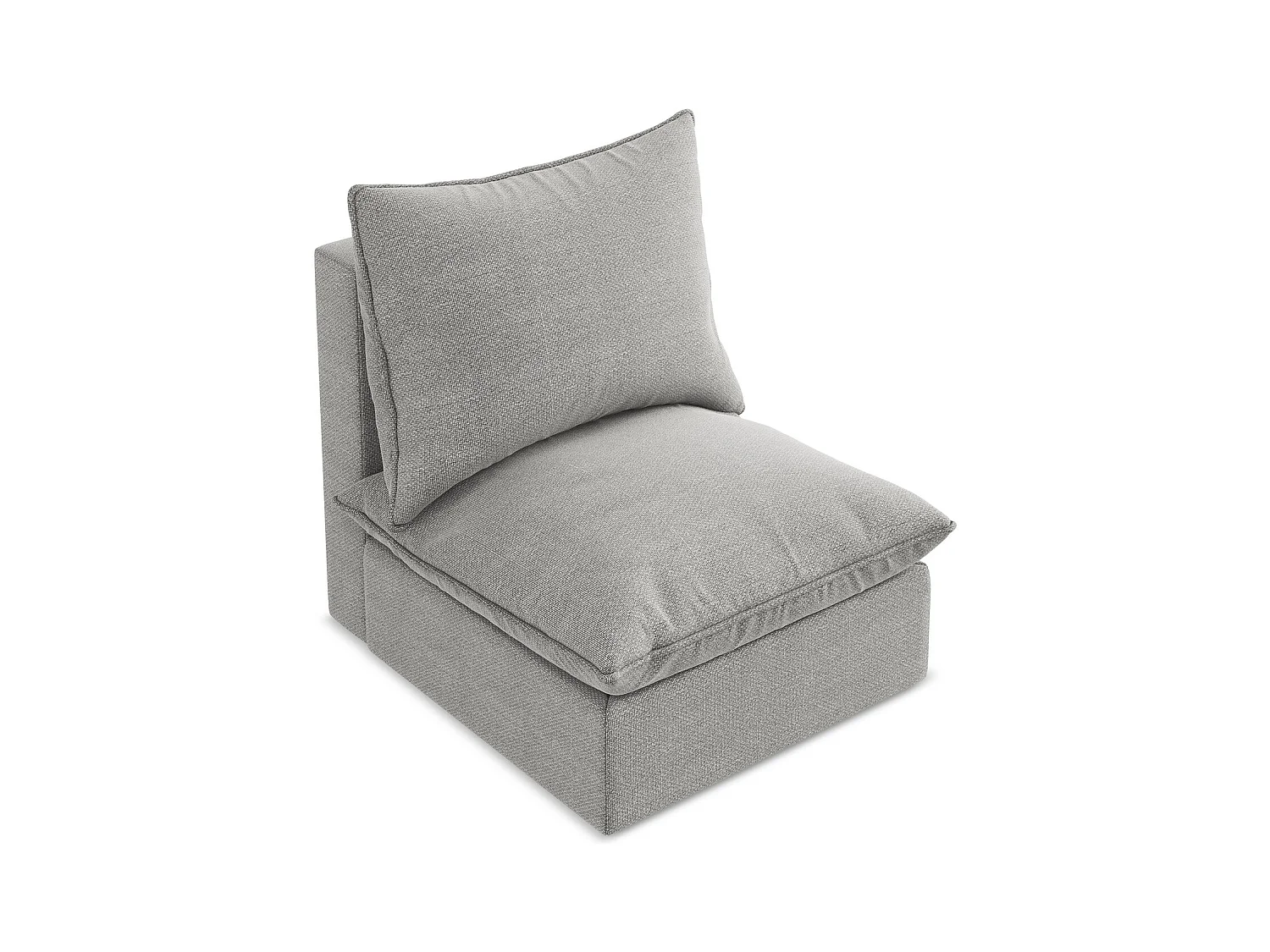 Fauteuil pour canapé modulable en tissu bouclette - gris clair - MANAO