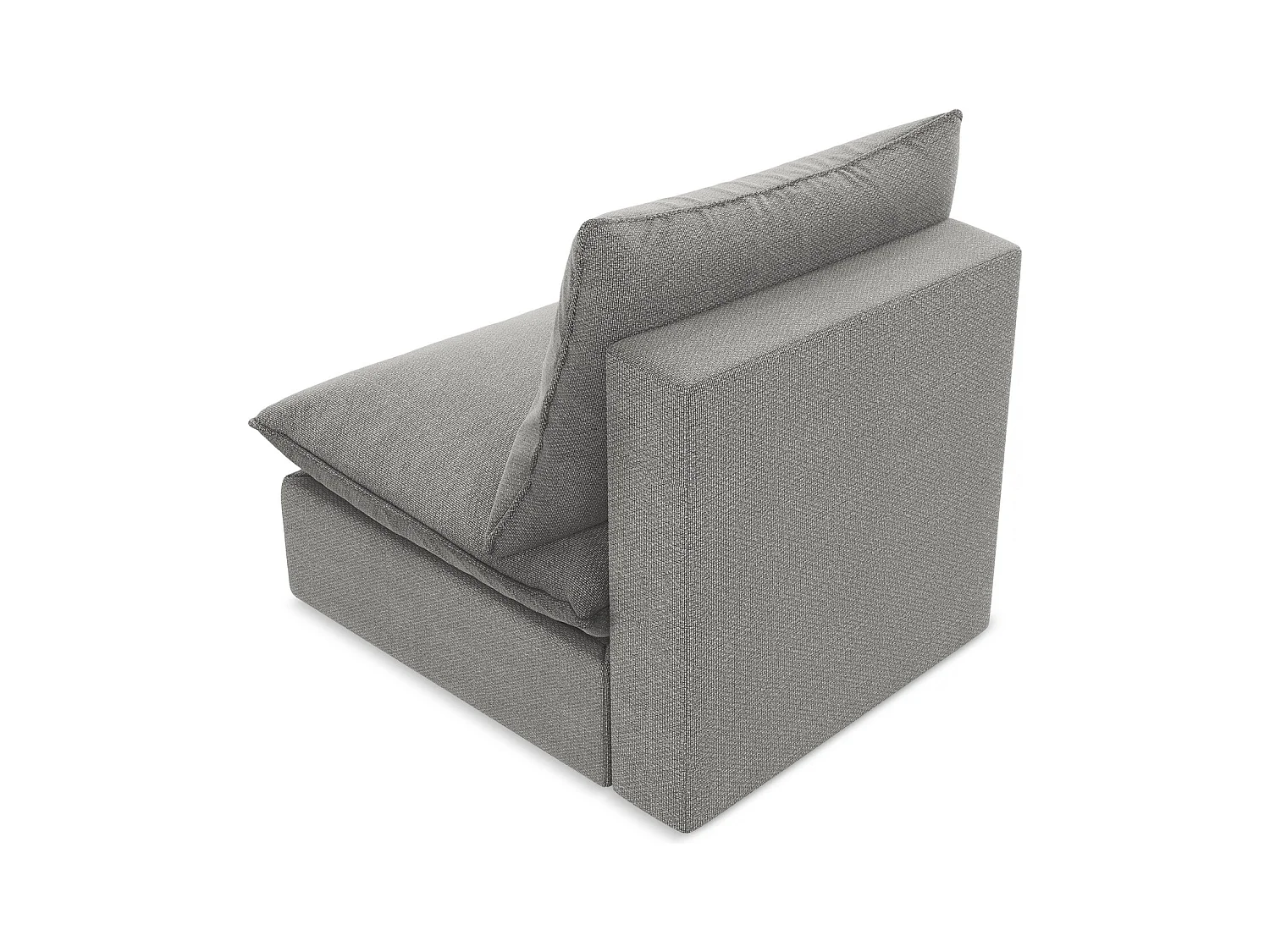 Fauteuil pour canapé modulable en tissu bouclette - gris clair - MANAO
