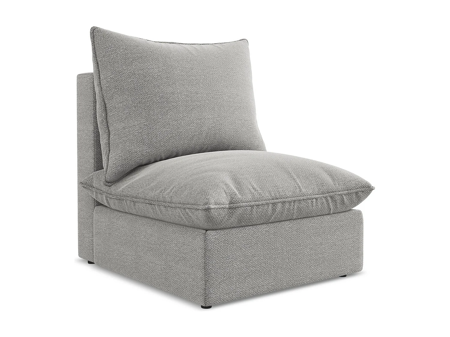 Fauteuil pour canapé modulable en tissu bouclette - gris clair - MANAO