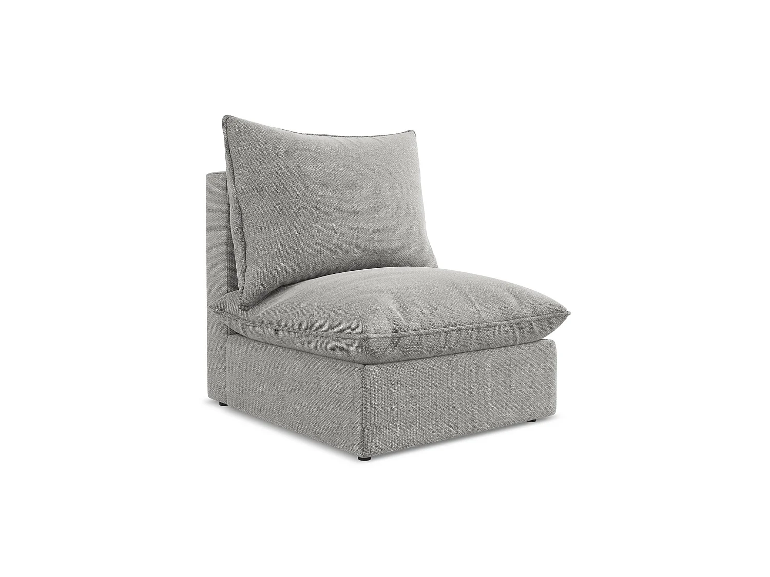 Fauteuil pour canapé modulable en tissu bouclette - gris clair - RAVENNA