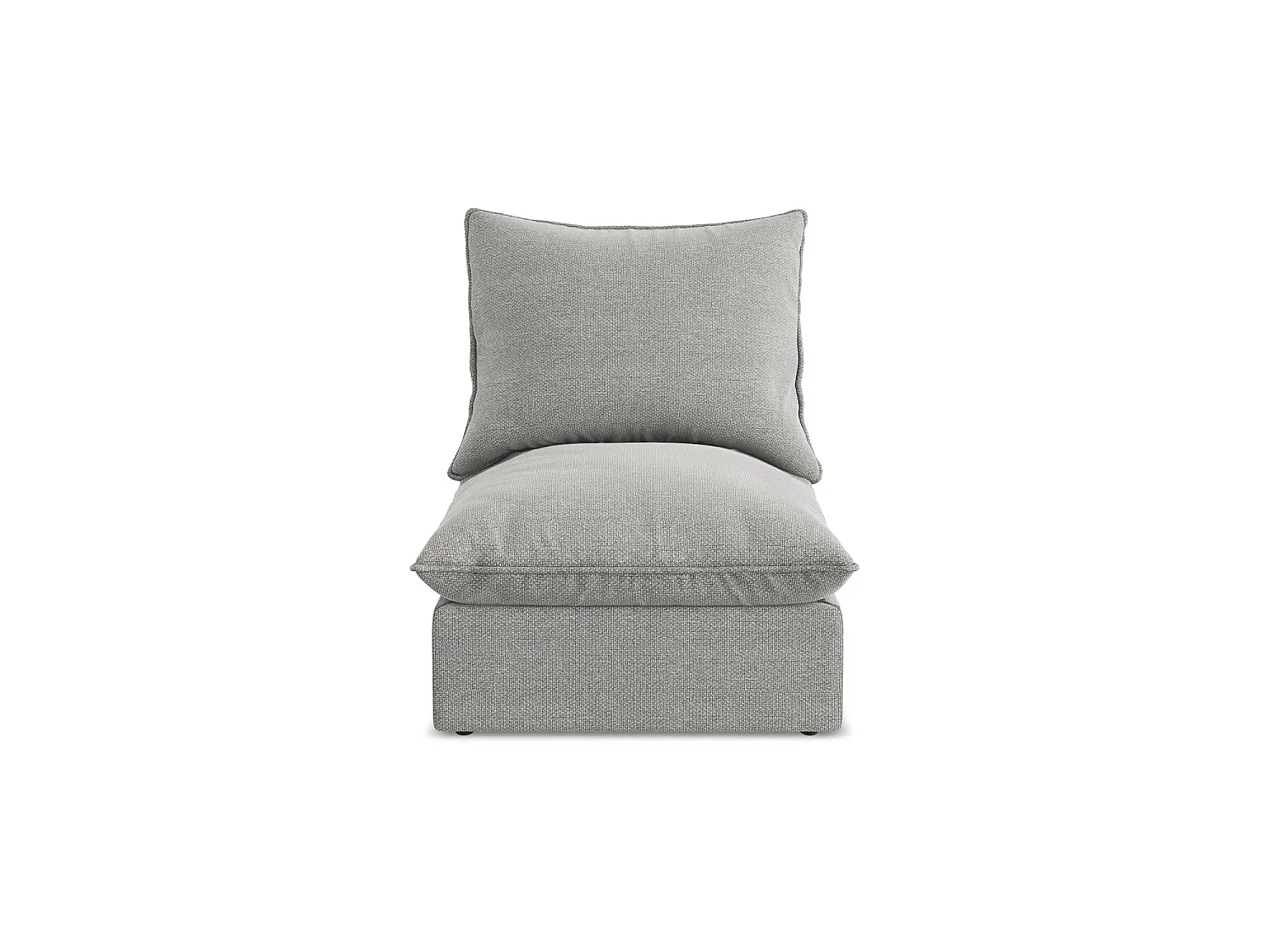 Fauteuil pour canapé modulable en tissu bouclette - gris clair - RAVENNA