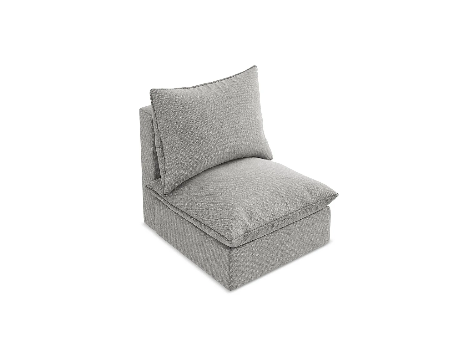 Fauteuil pour canapé modulable en tissu bouclette - gris clair - RAVENNA