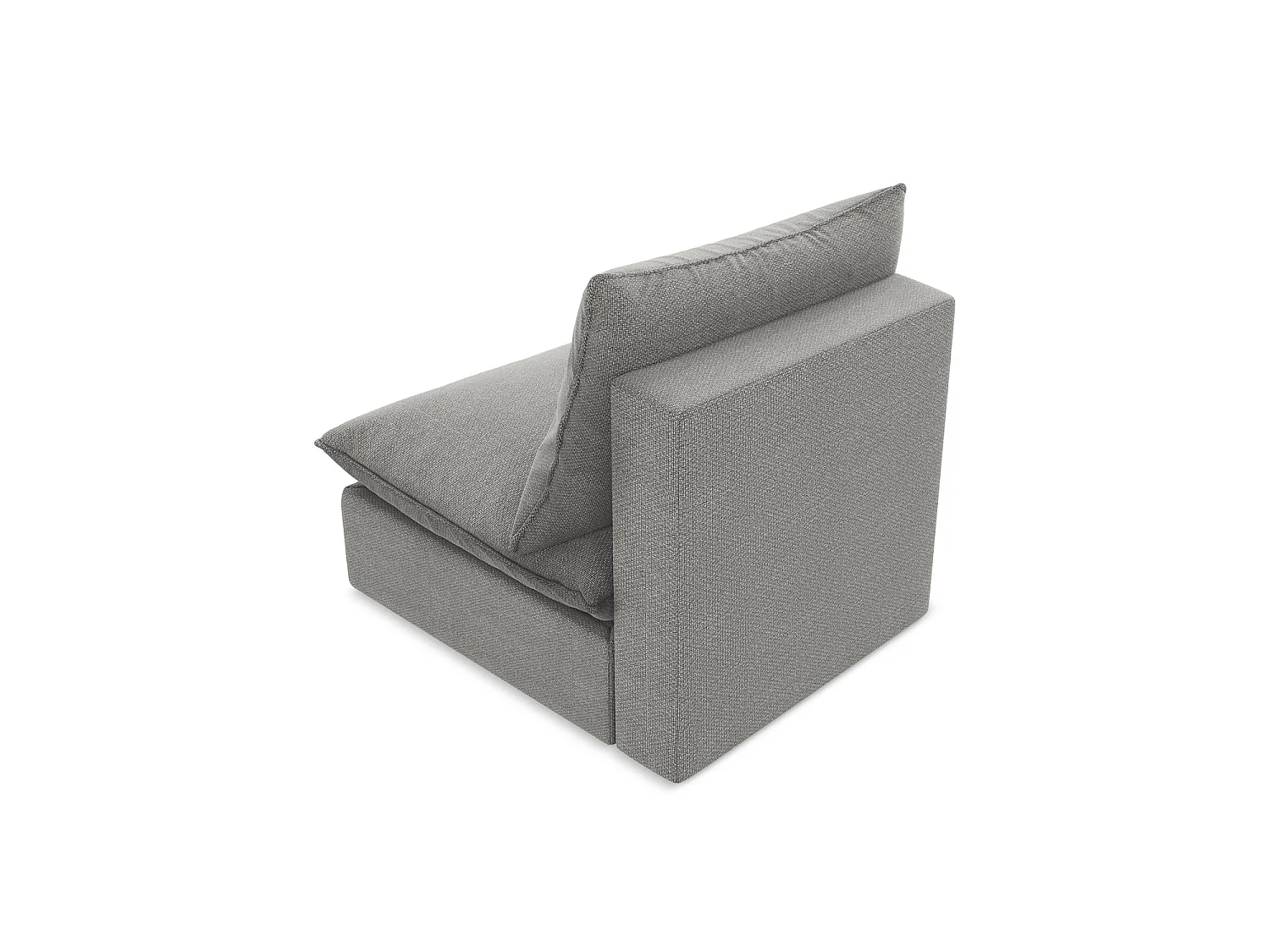 Fauteuil pour canapé modulable en tissu bouclette - gris clair - RAVENNA