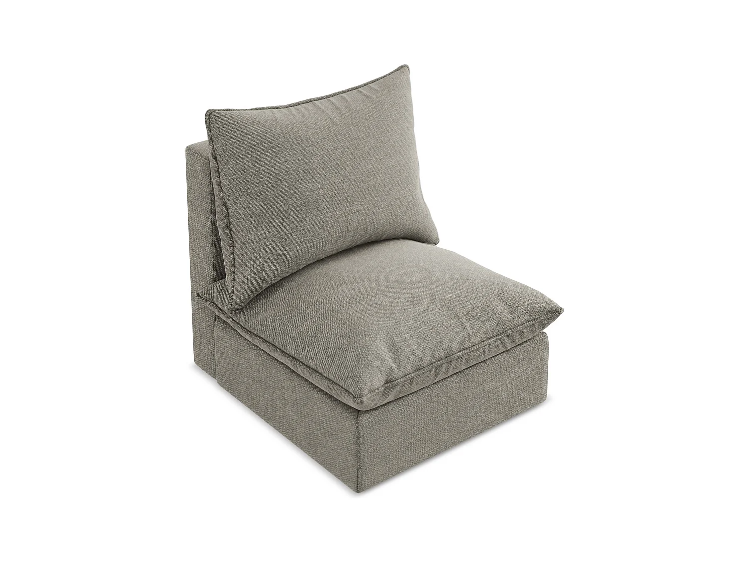 Fauteuil pour canapé modulable en tissu bouclette - gris - MANAO
